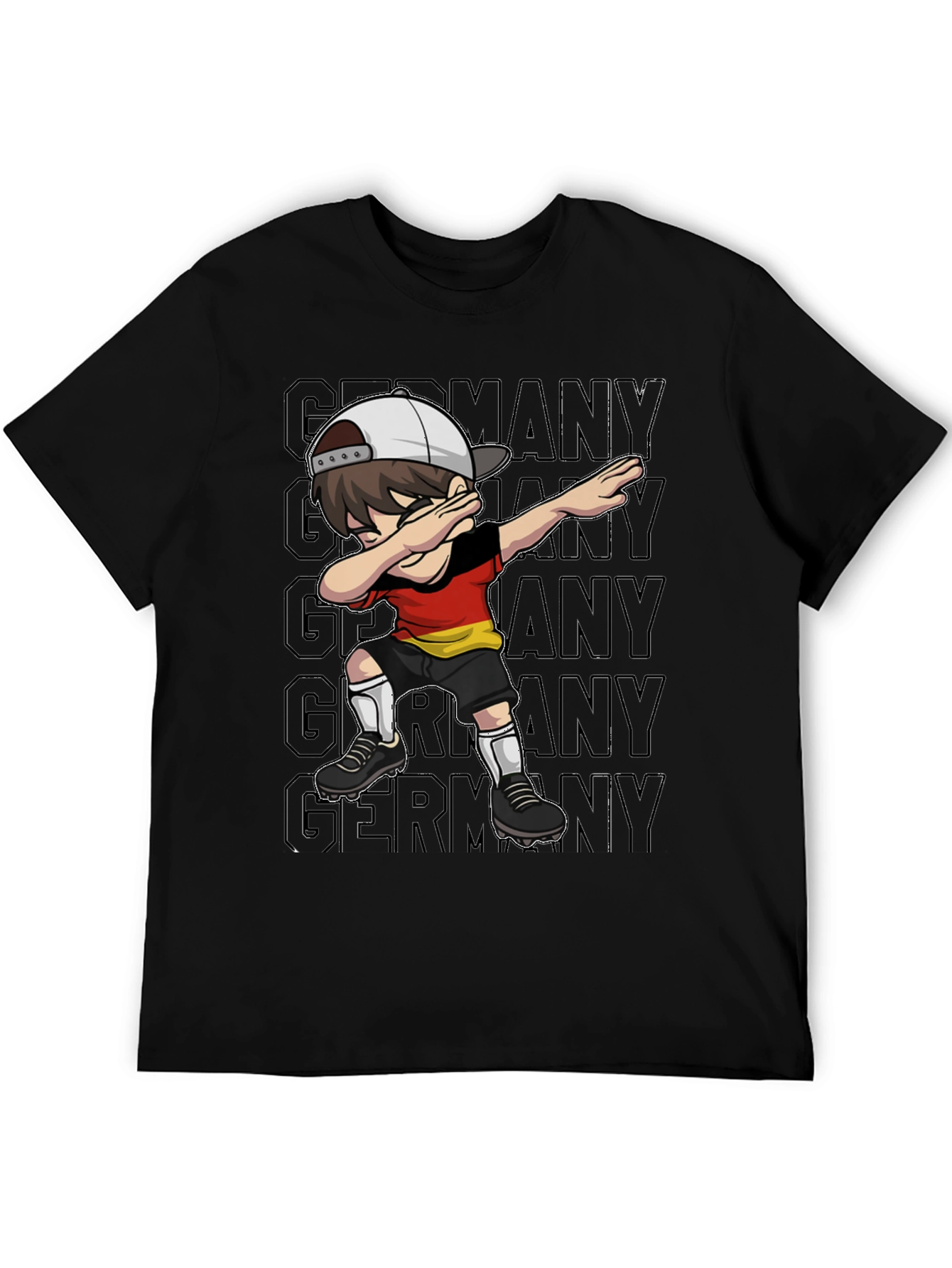 Black Germany Dabbing Soccer Player T-Shirt view 5