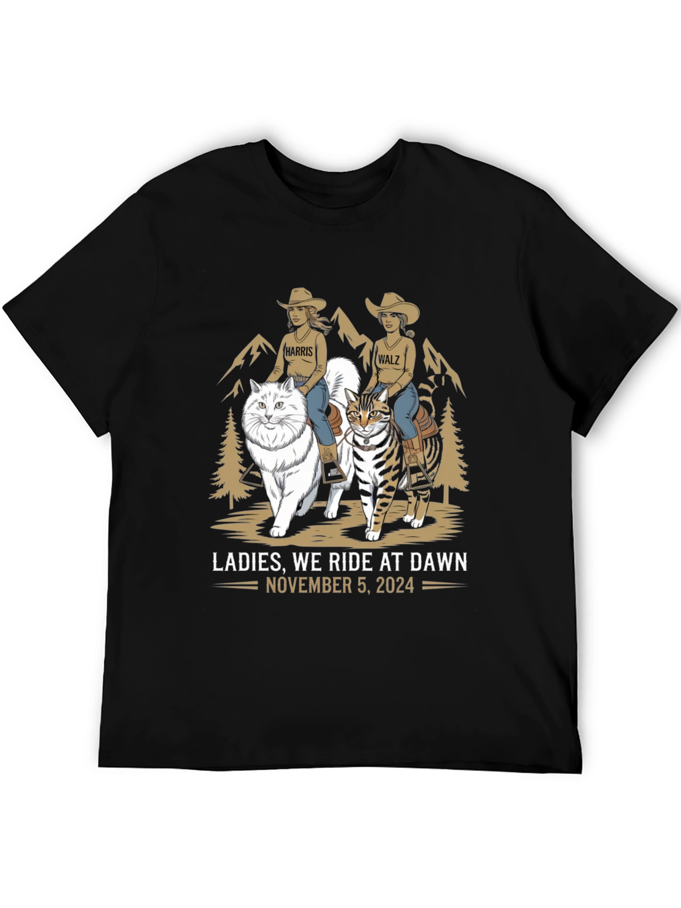 Black Ladies We Ride At Dawn T-Shirt view 5