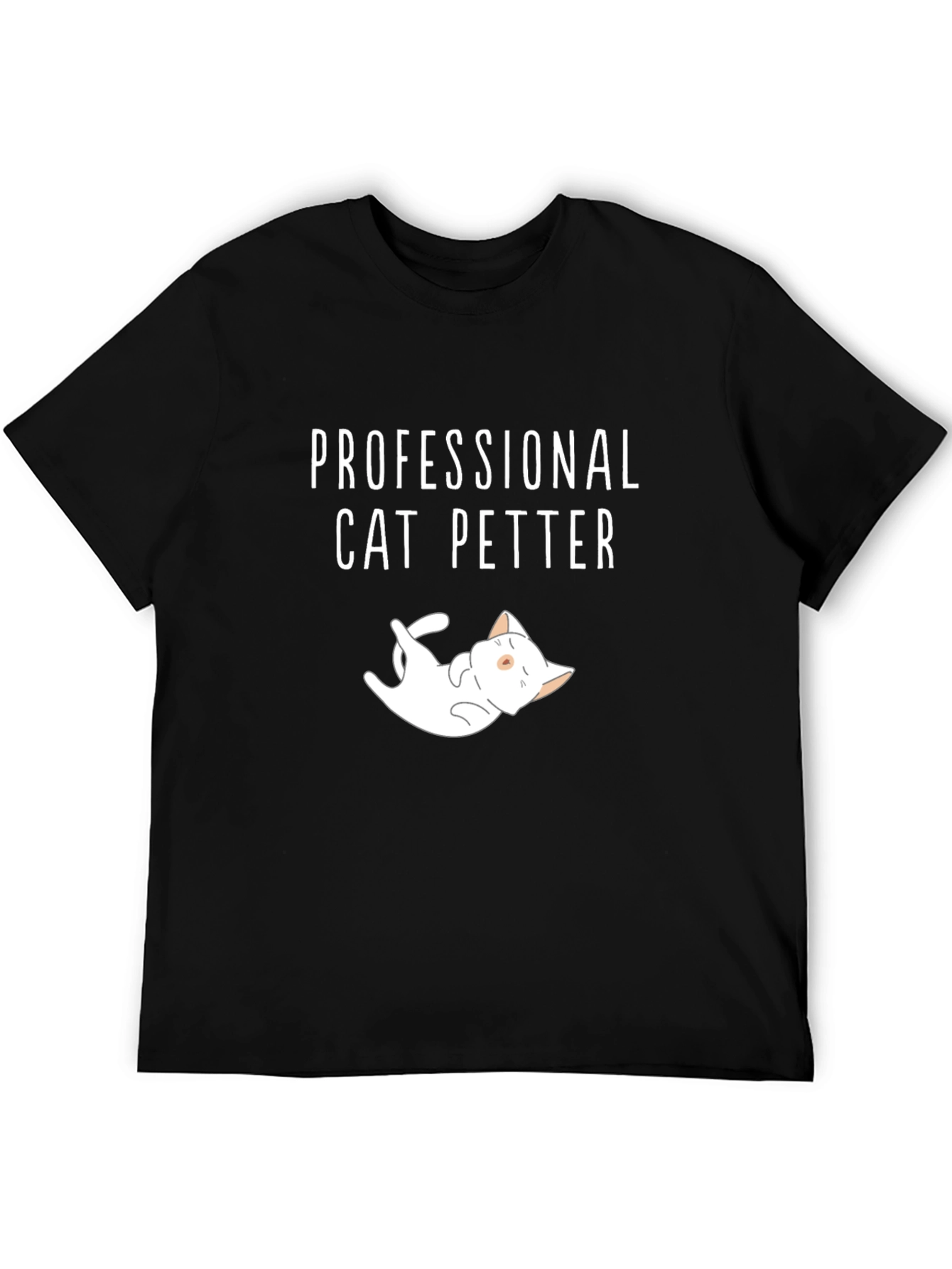 Black Professional Cat Petter Funny Graphic T-Shirt view 5