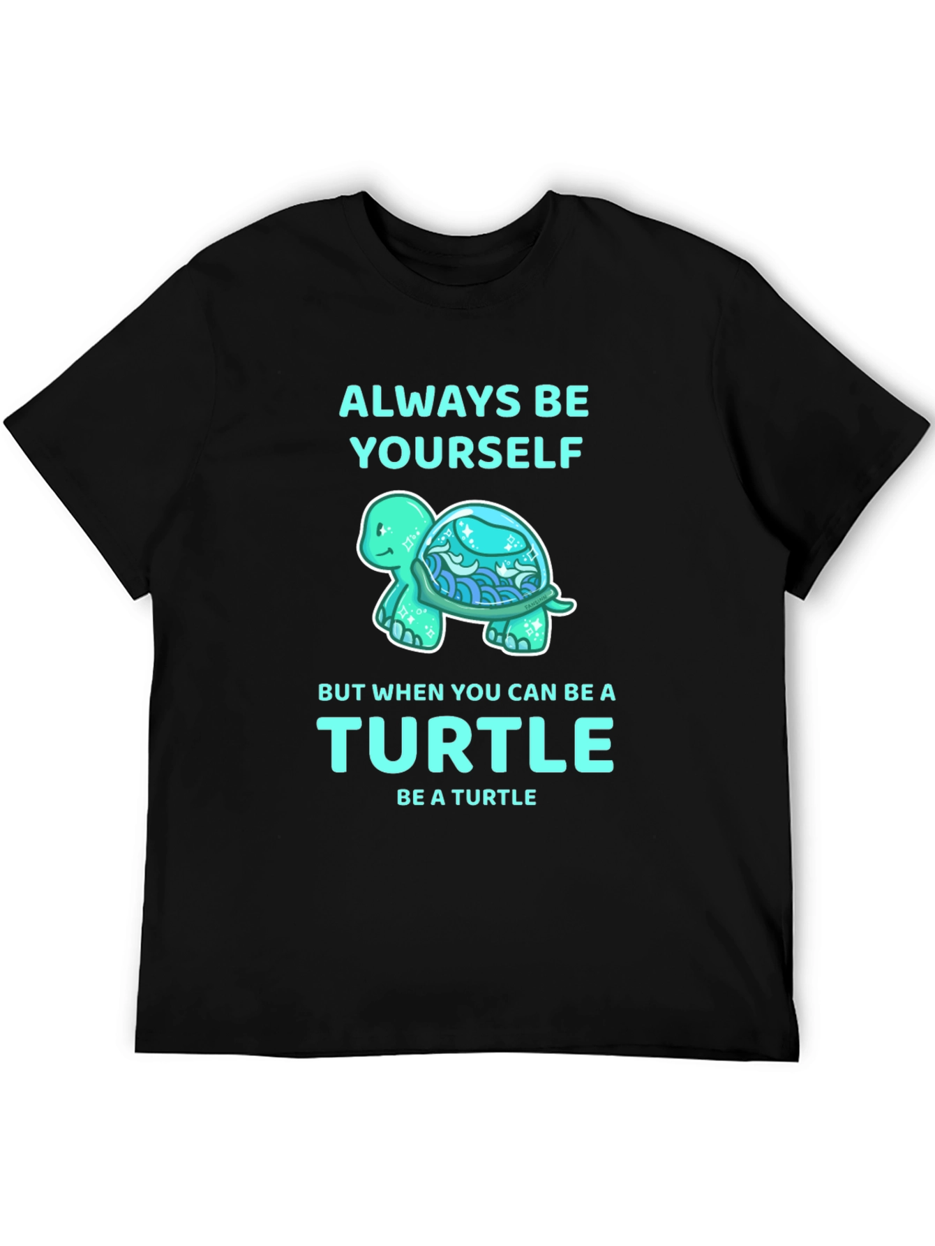 Black Always Be Yourself Turtle Graphic Tee view 5