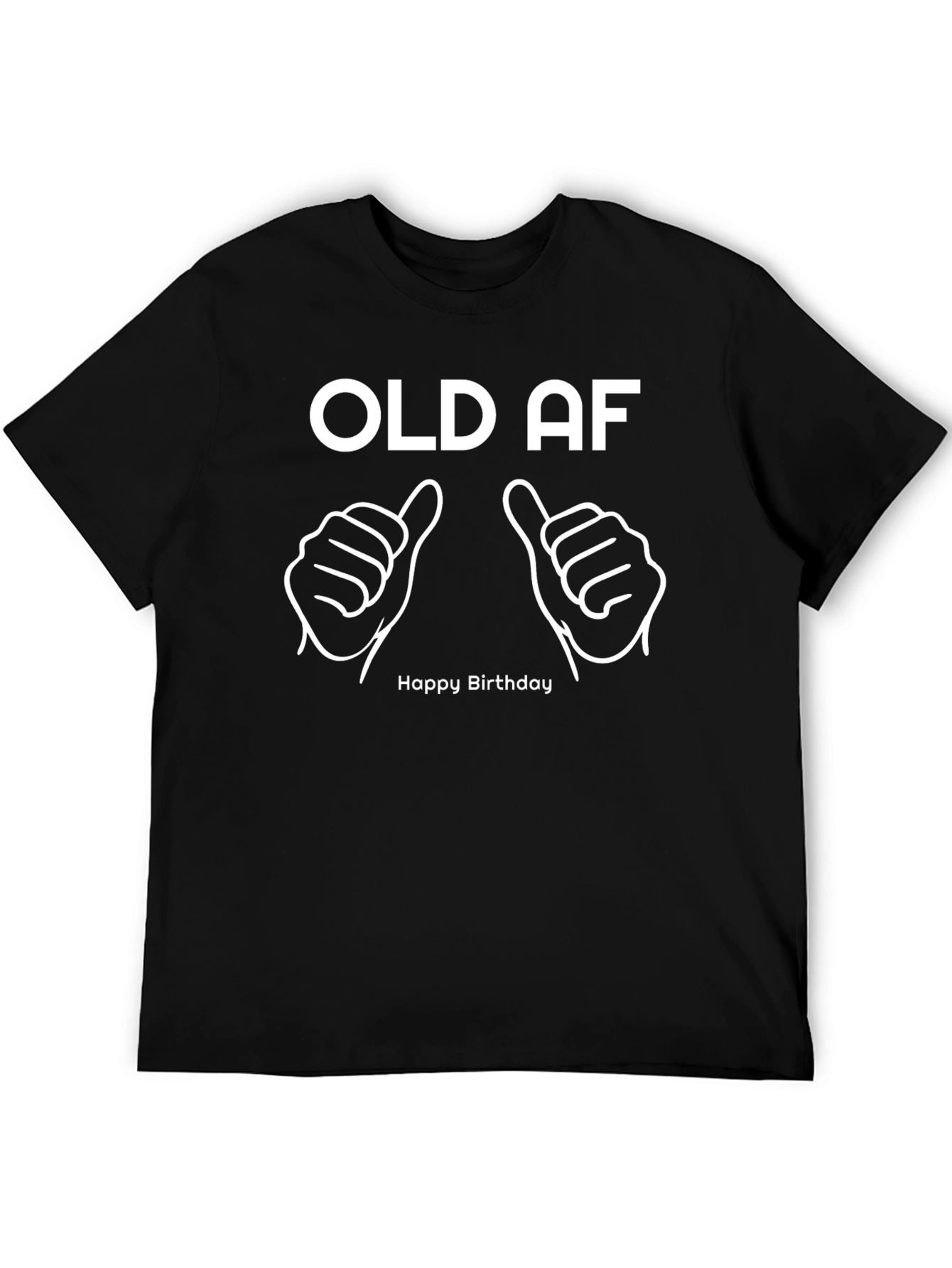 Black Old AF Happy Birthday Graphic T-Shirt view 5