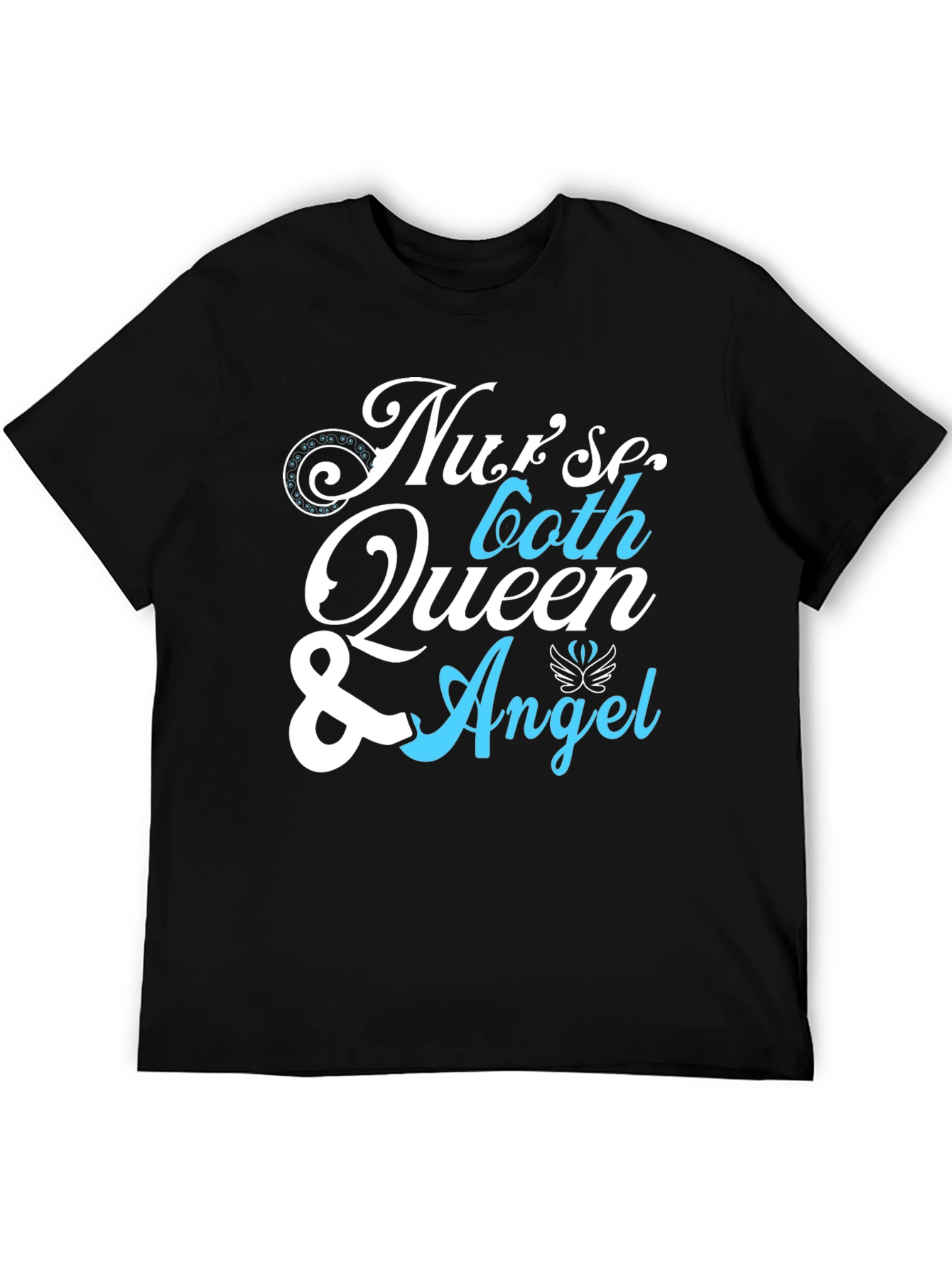 Black Nurse Queen & Angel Graphic T-Shirt - Unisex view 5