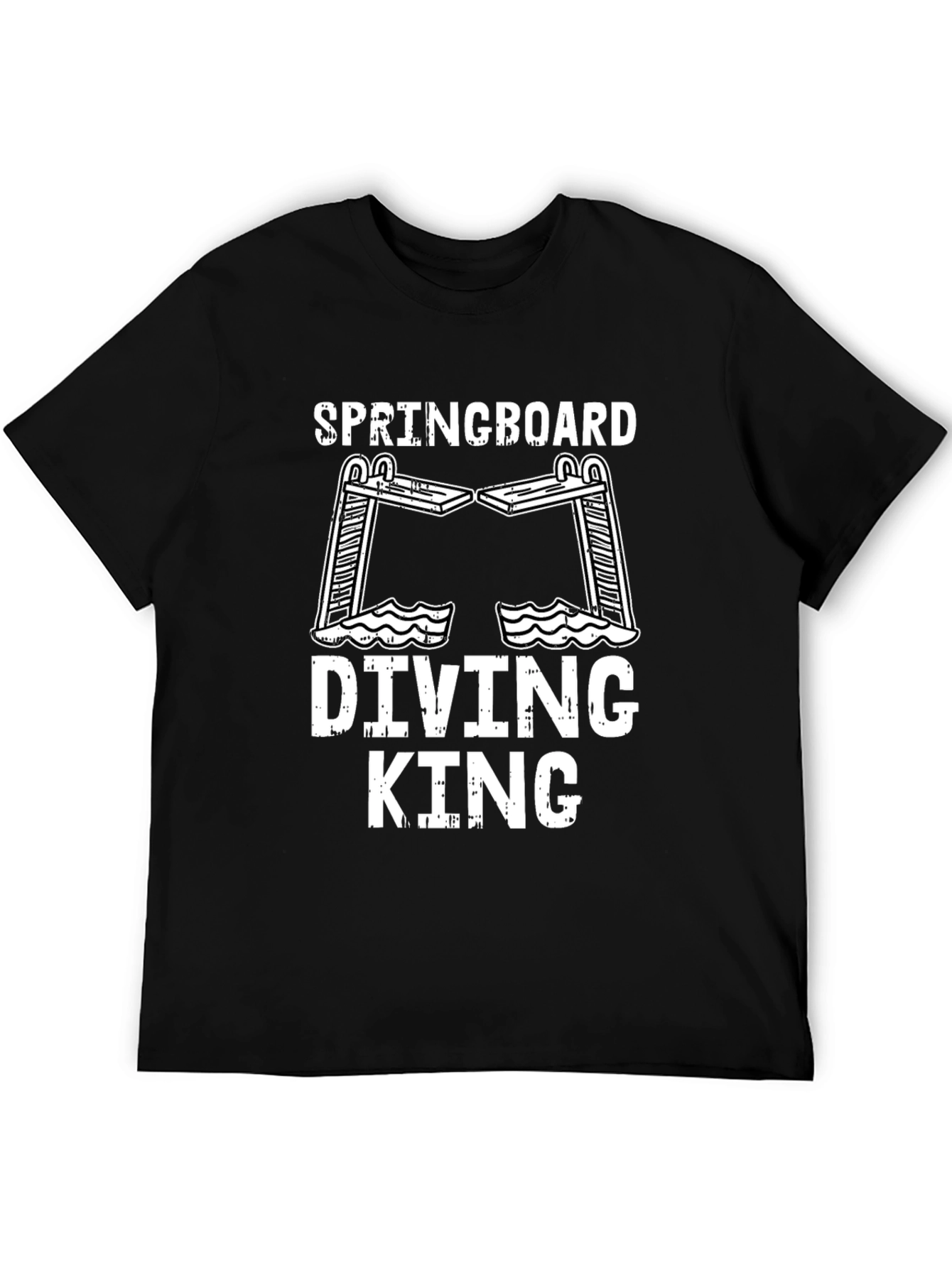 Black Springboard Diving King Graphic T-Shirt view 5