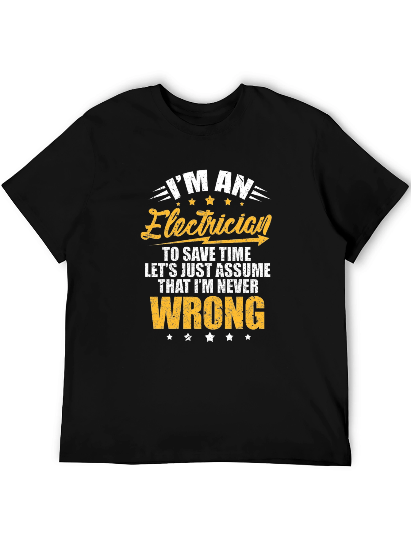 Black Electrician Never Wrong Graphic T-Shirt view 5