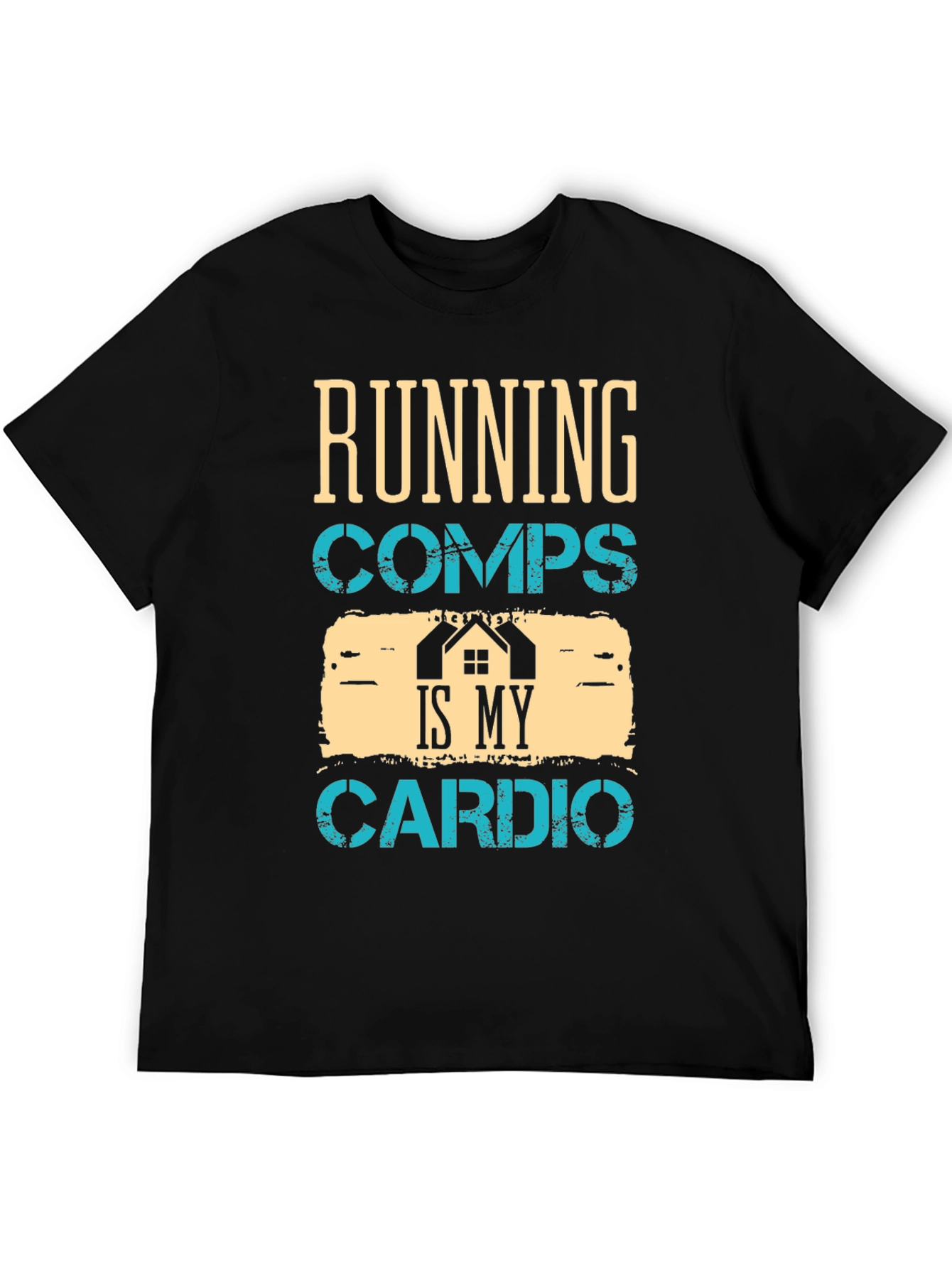 Black Running Comps Is My Cardio Graphic T-Shirt view 5