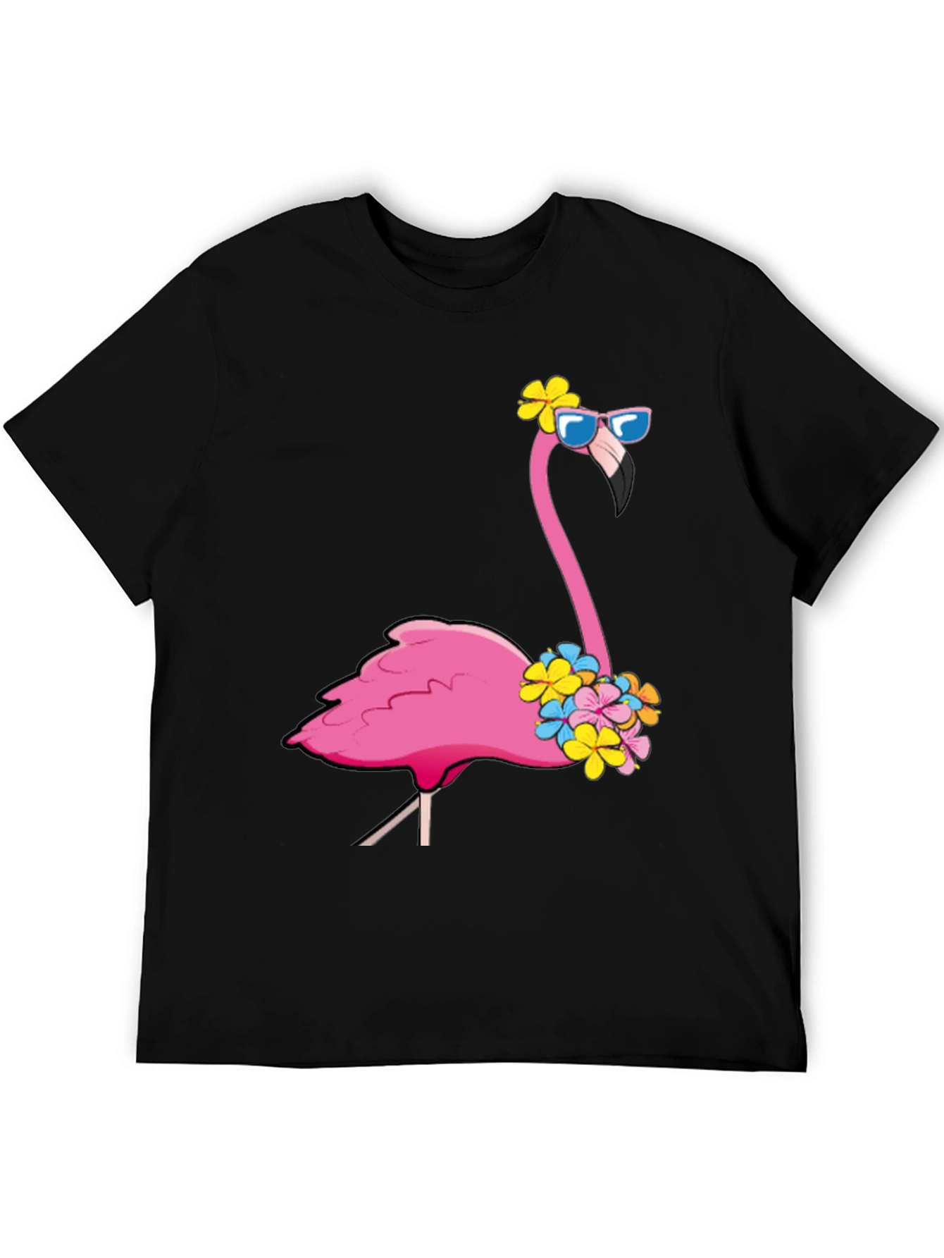 Black Cool Flamingo T-Shirt - Summer Vibes view 5
