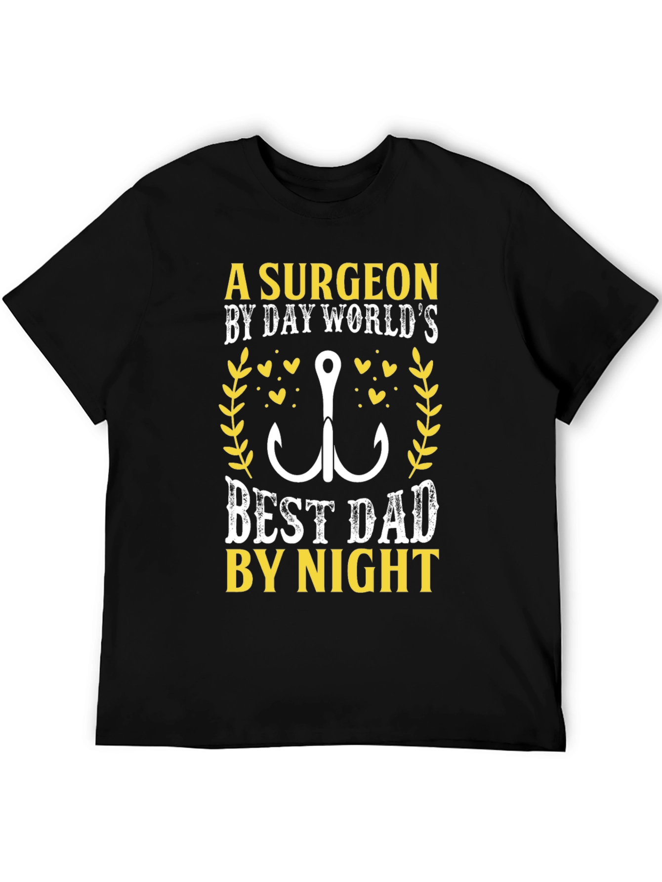 Black Surgeon Dad T-Shirt - Fishing Hook Graphic Novelty Tee view 5