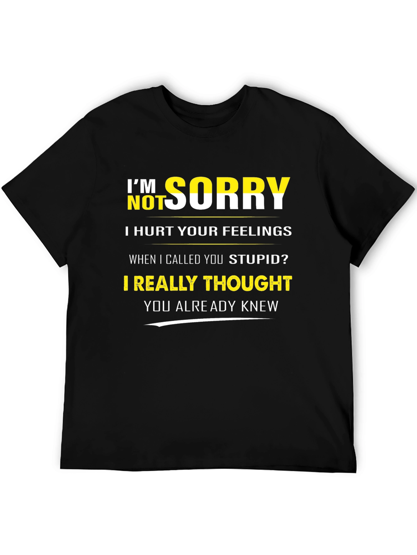 Black Funny "I'm Not Sorry" Graphic T-Shirt view 5