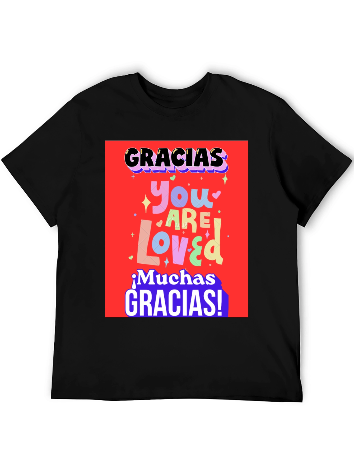 Black Gracias You Are Loved Graphic T-Shirt view 5