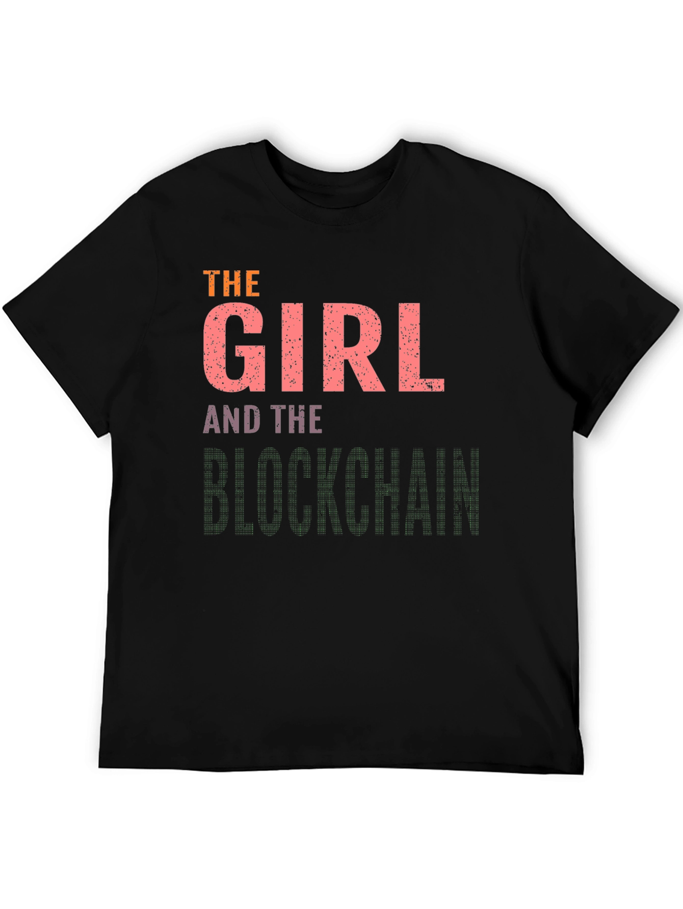 Black The Girl and the Blockchain Black T-Shirt view 5