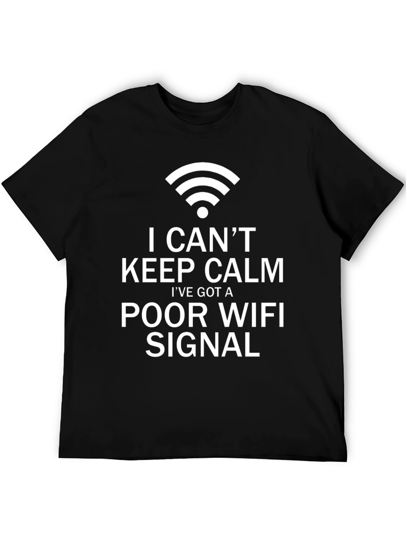 Black Funny Poor Wifi Signal T-Shirt view 5