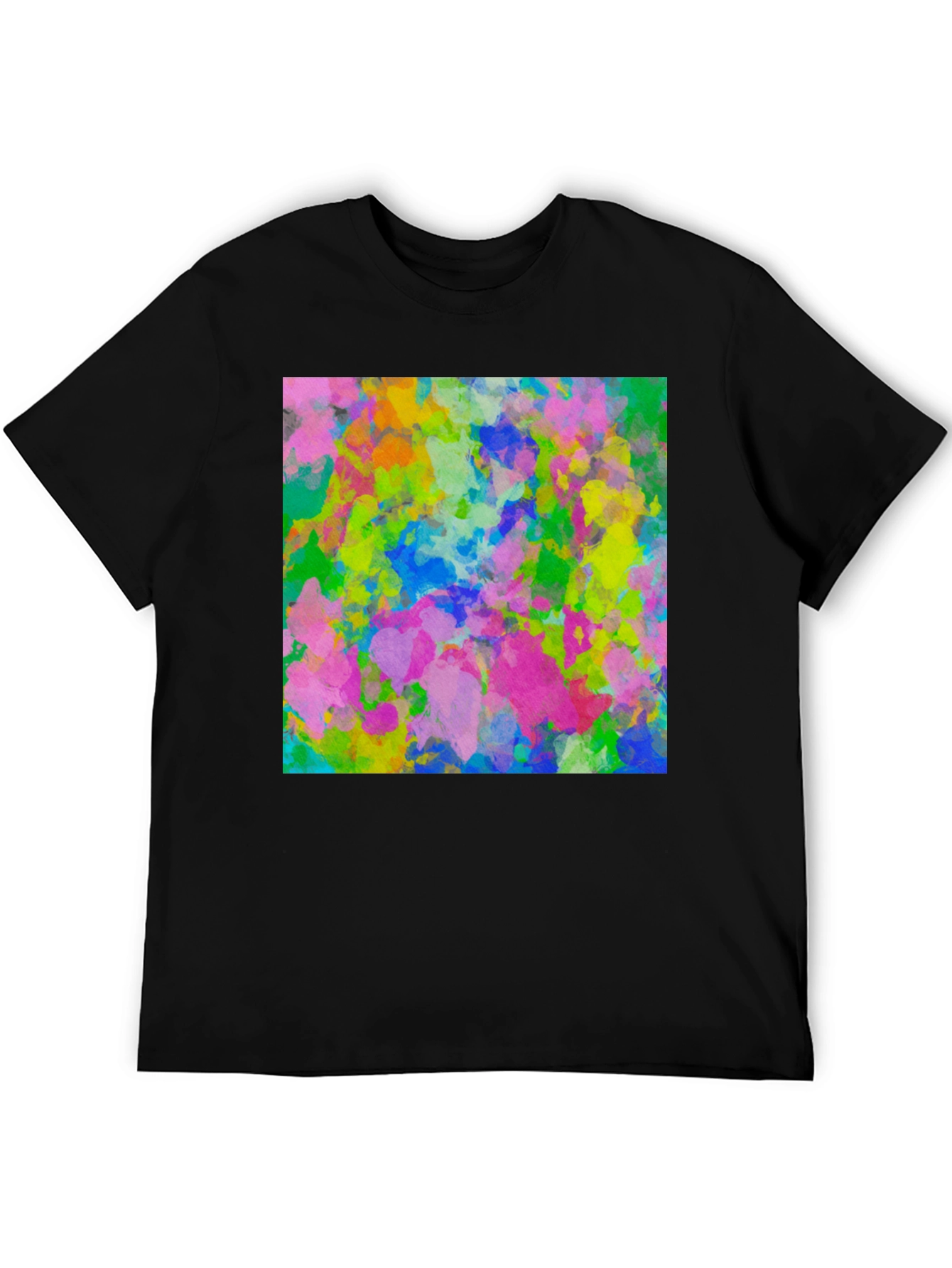 Black Abstract Art Print Black T-Shirt view 5