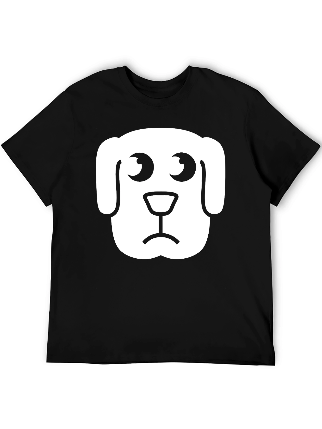 Black Sad Dog Graphic Tee - Black Cotton T-Shirt view 5