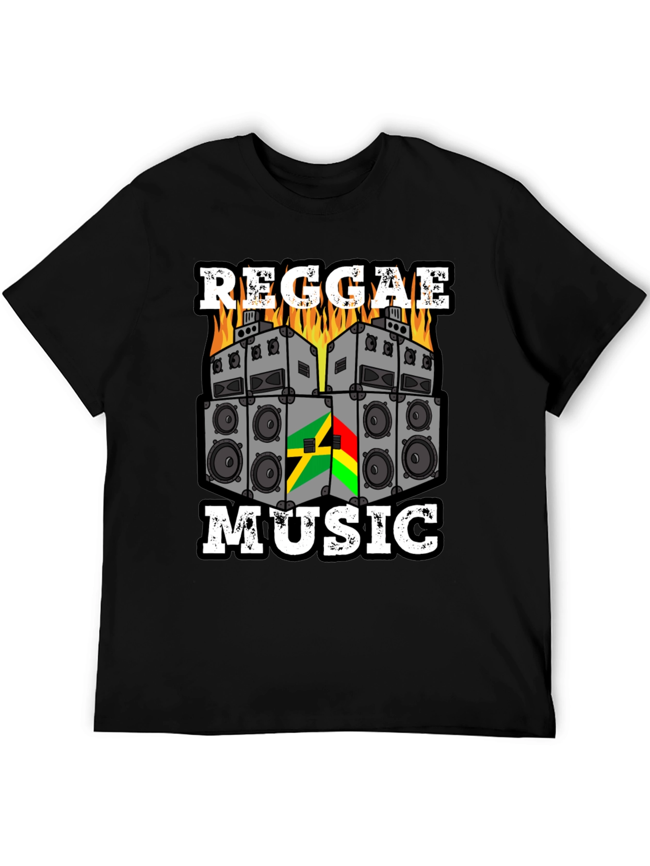 Black Reggae Music Graphic Tee - Black Cotton view 5