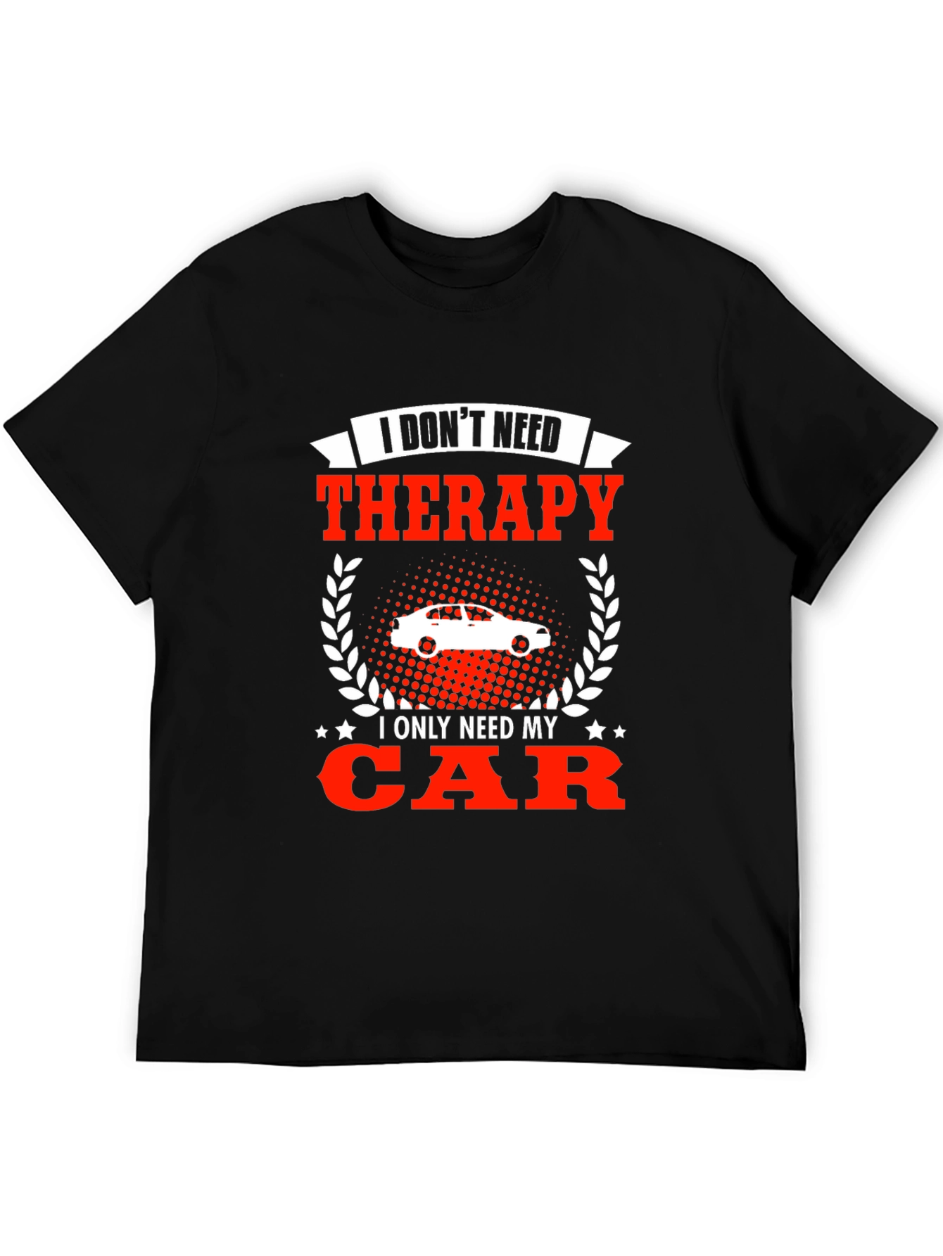 Black Funny Car Lover T-Shirt - Therapy Alternative view 5