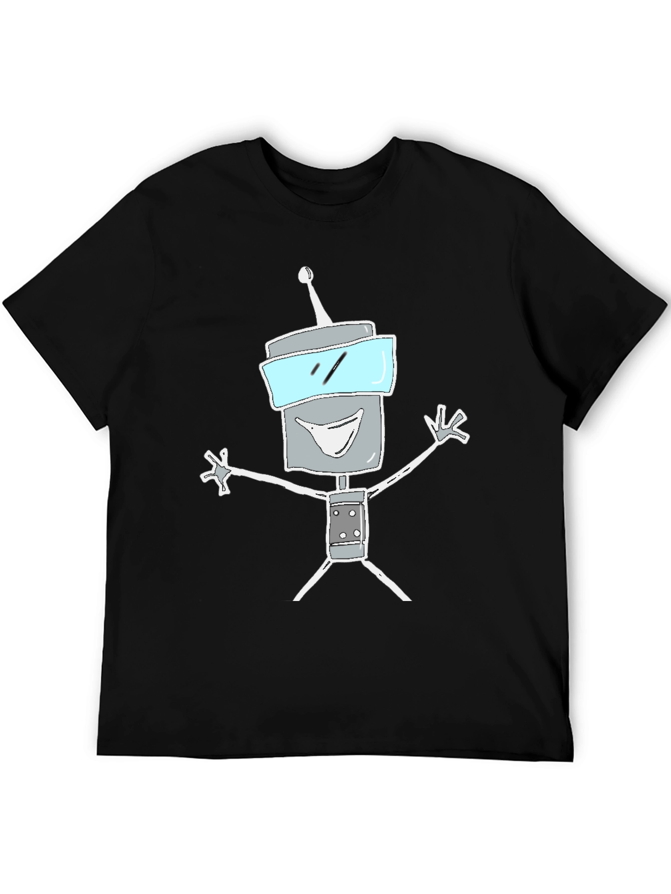 Black Robot Graphic Tee - Funky Casual Style view 5