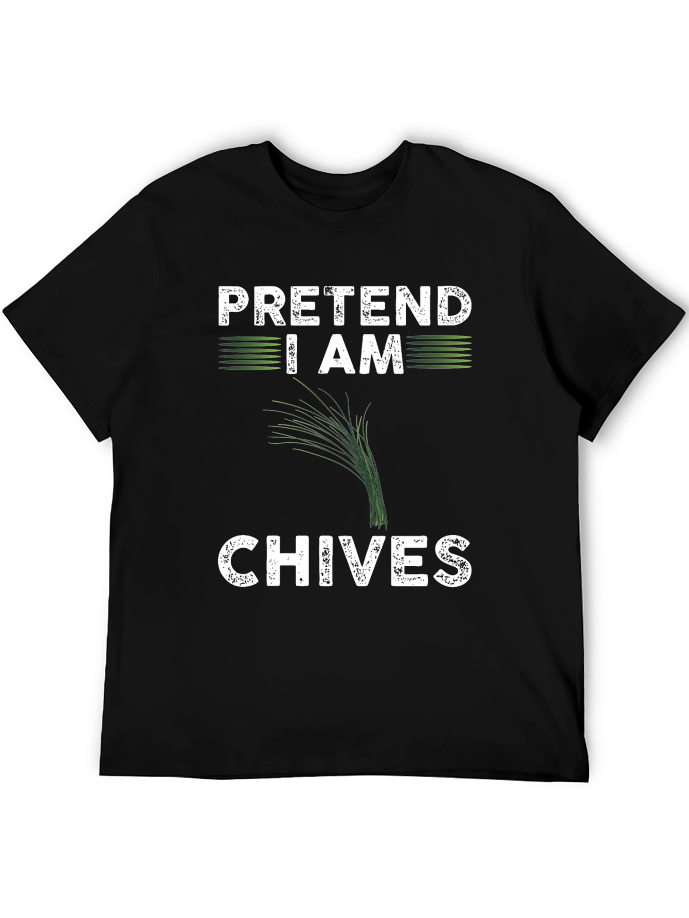 Black Pretend I Am Chives Funny Graphic T-Shirt view 5