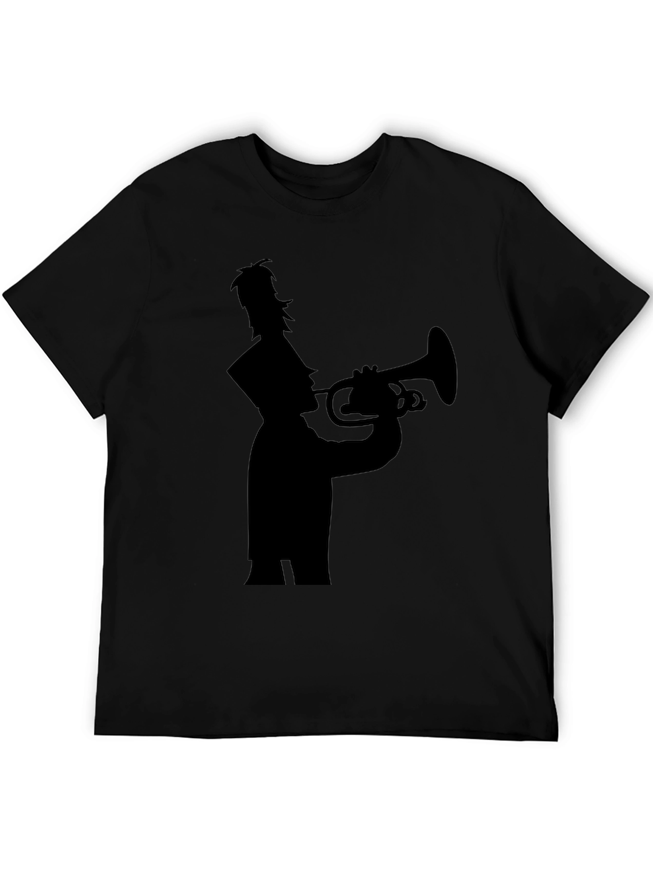 Black Trumpet Player Silhouette Tee - Black view 5
