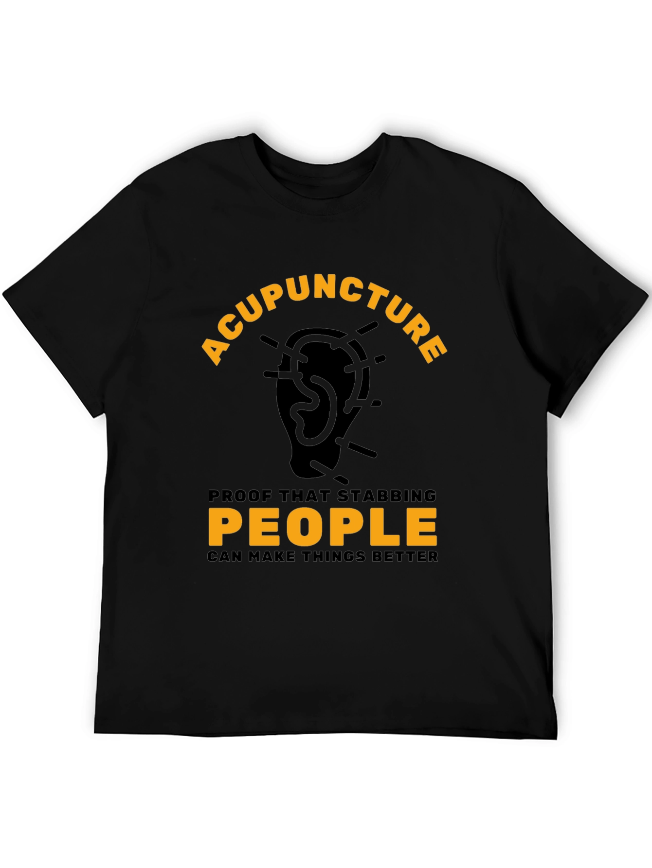 Black Acupuncture T-Shirt - Stabbing People Makes Things Better view 5