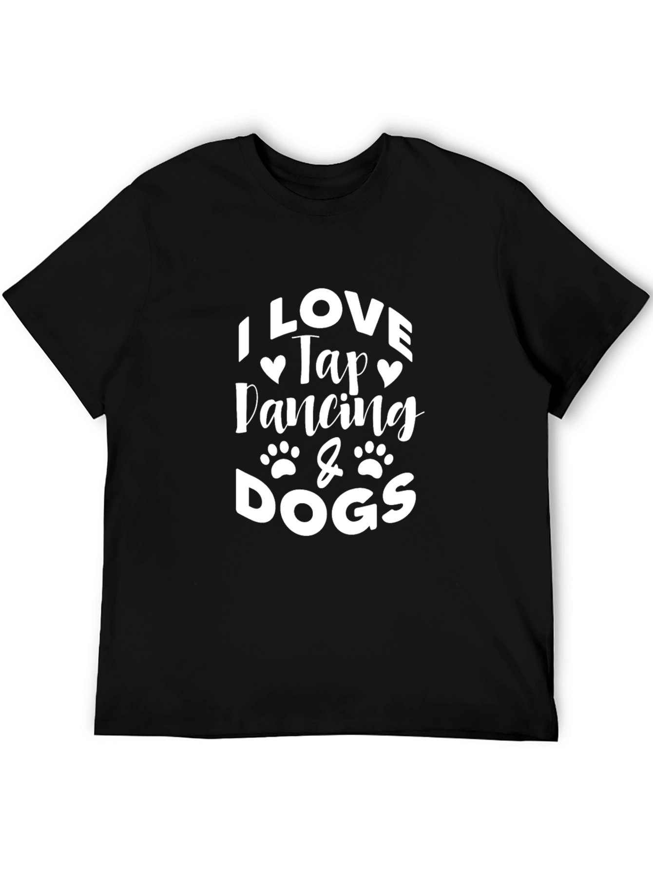 Black I Love Tap Dancing & Dogs Graphic T-Shirt view 5