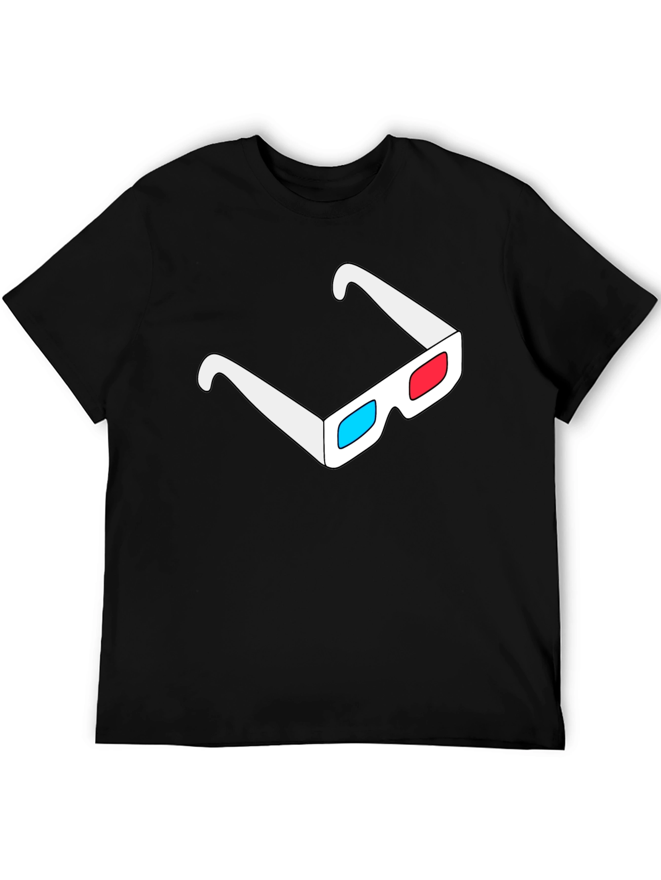 Black 3D Glasses Graphic Tee - Cool Black T-Shirt view 5