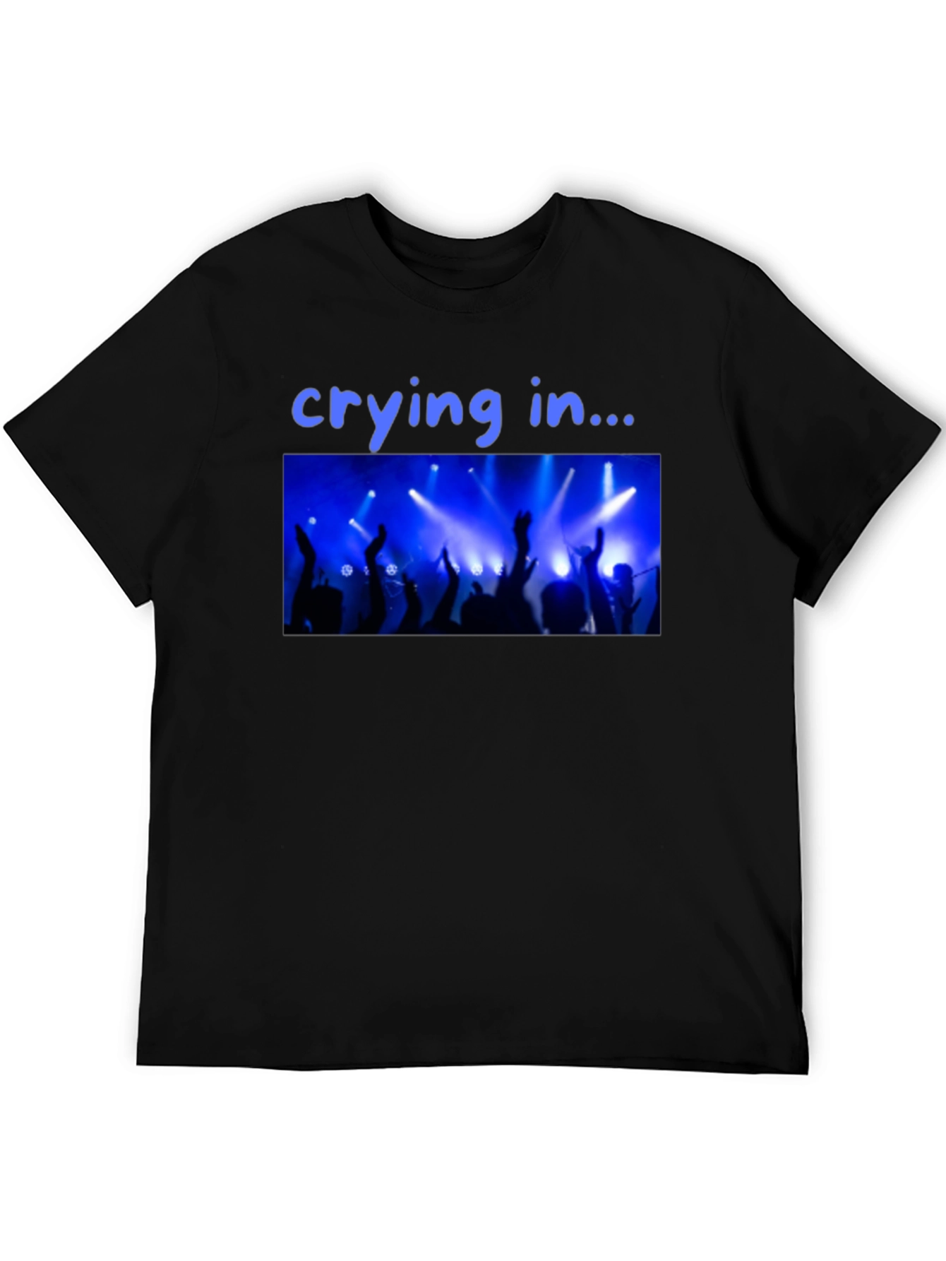 Black Crying in Concert T-Shirt - Black Crew Neck Graphic Tee view 5