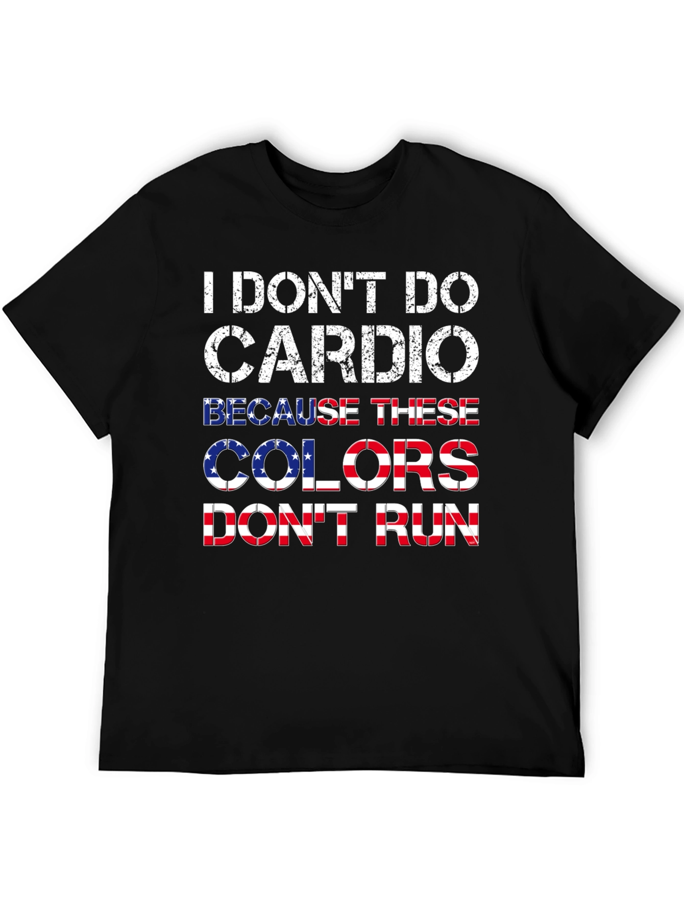 Black I Don't Do Cardio Patriotic T-Shirt view 5