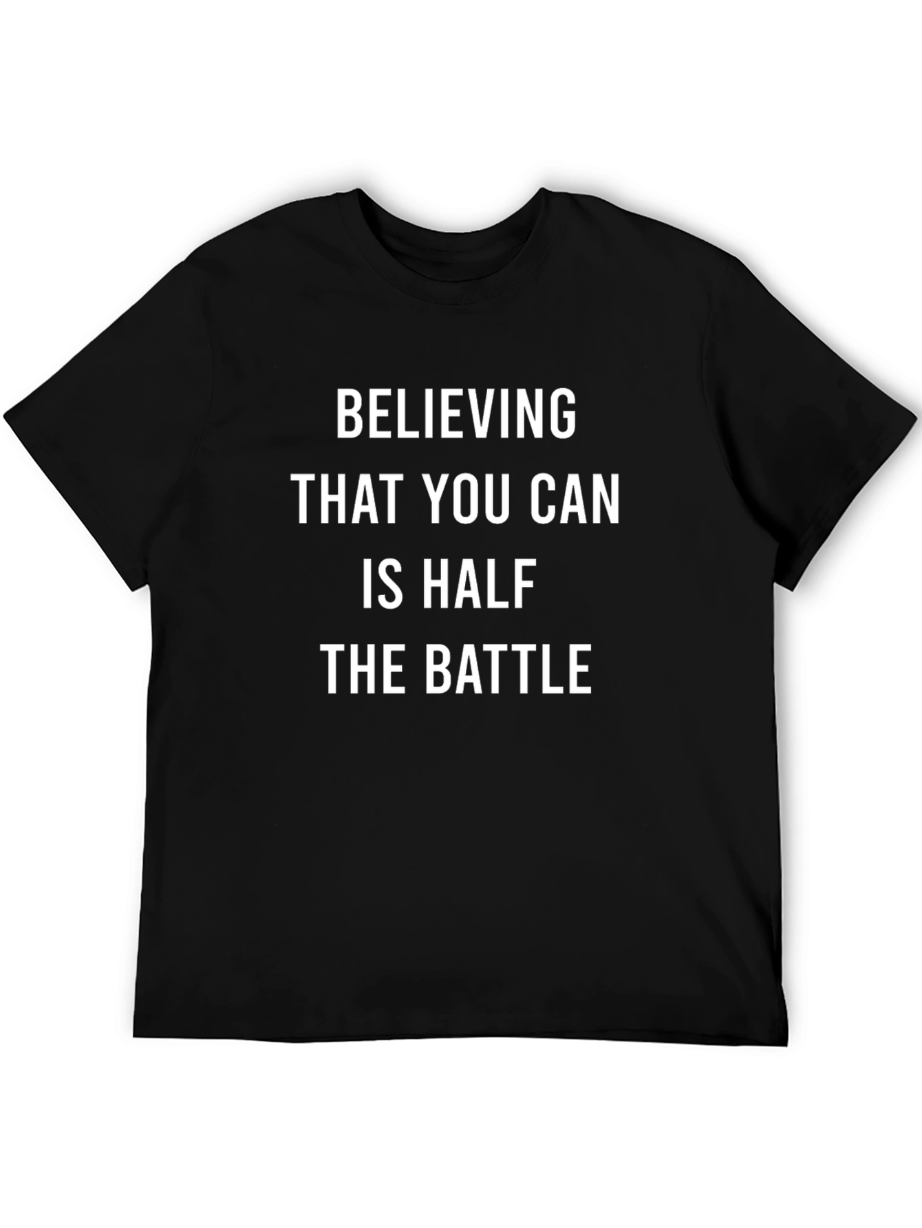 Black Believing Half The Battle T-Shirt view 5
