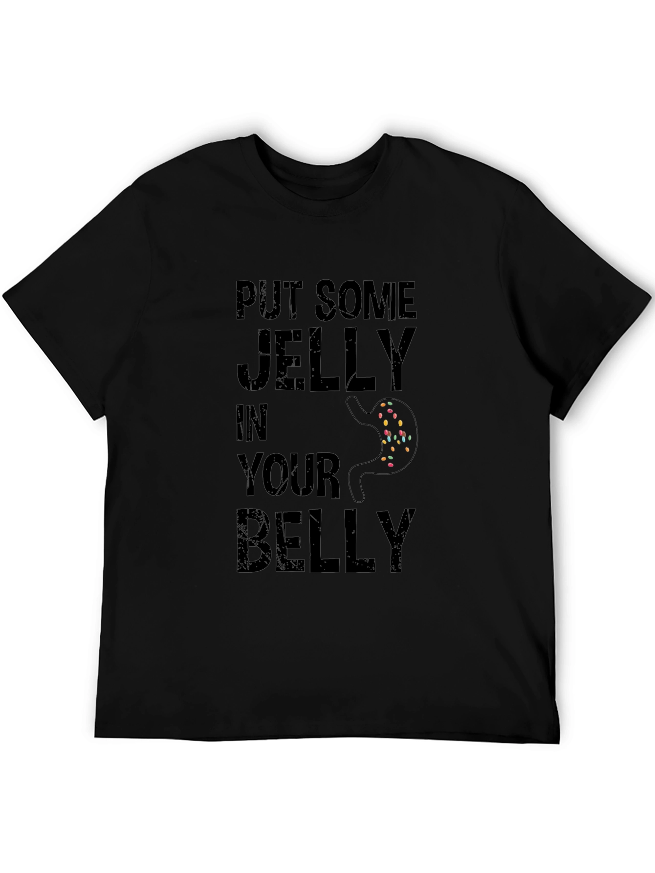 Black Funny 'Put Some Jelly in Your Belly' Black T-Shirt view 5