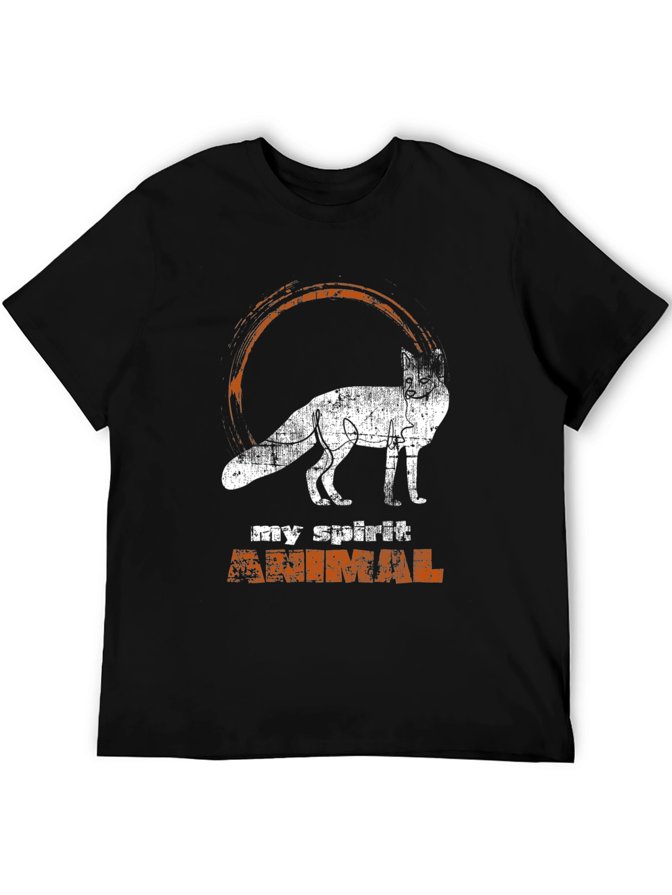 Black Spirit Animal Fox Graphic Tee - Black view 5