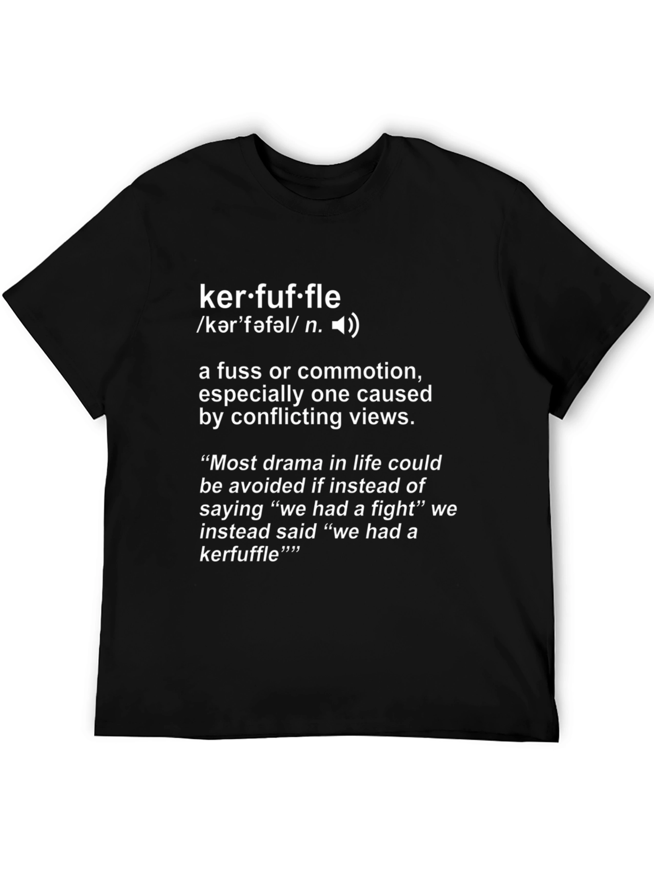 Black Kerfuffle Definition Graphic T-Shirt view 5