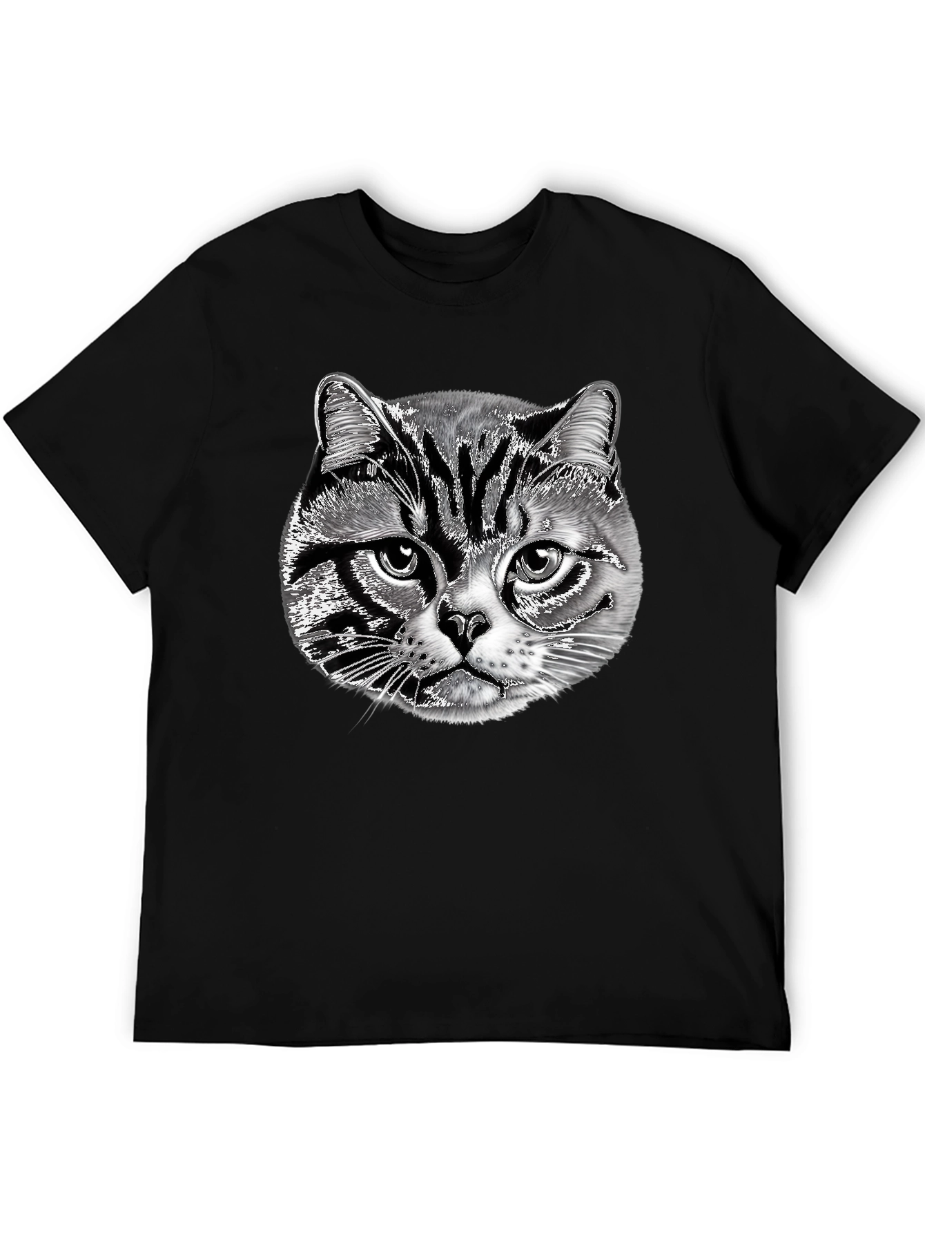 Black Cool Cat Graphic Black T-Shirt view 5
