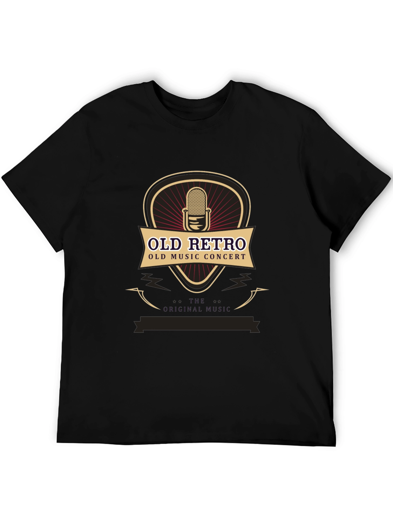 Black Vintage Retro Music Concert T-Shirt view 5