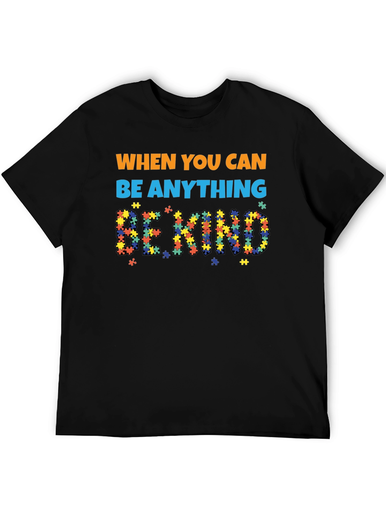 Black Be Kind Autism Awareness T-Shirt view 5