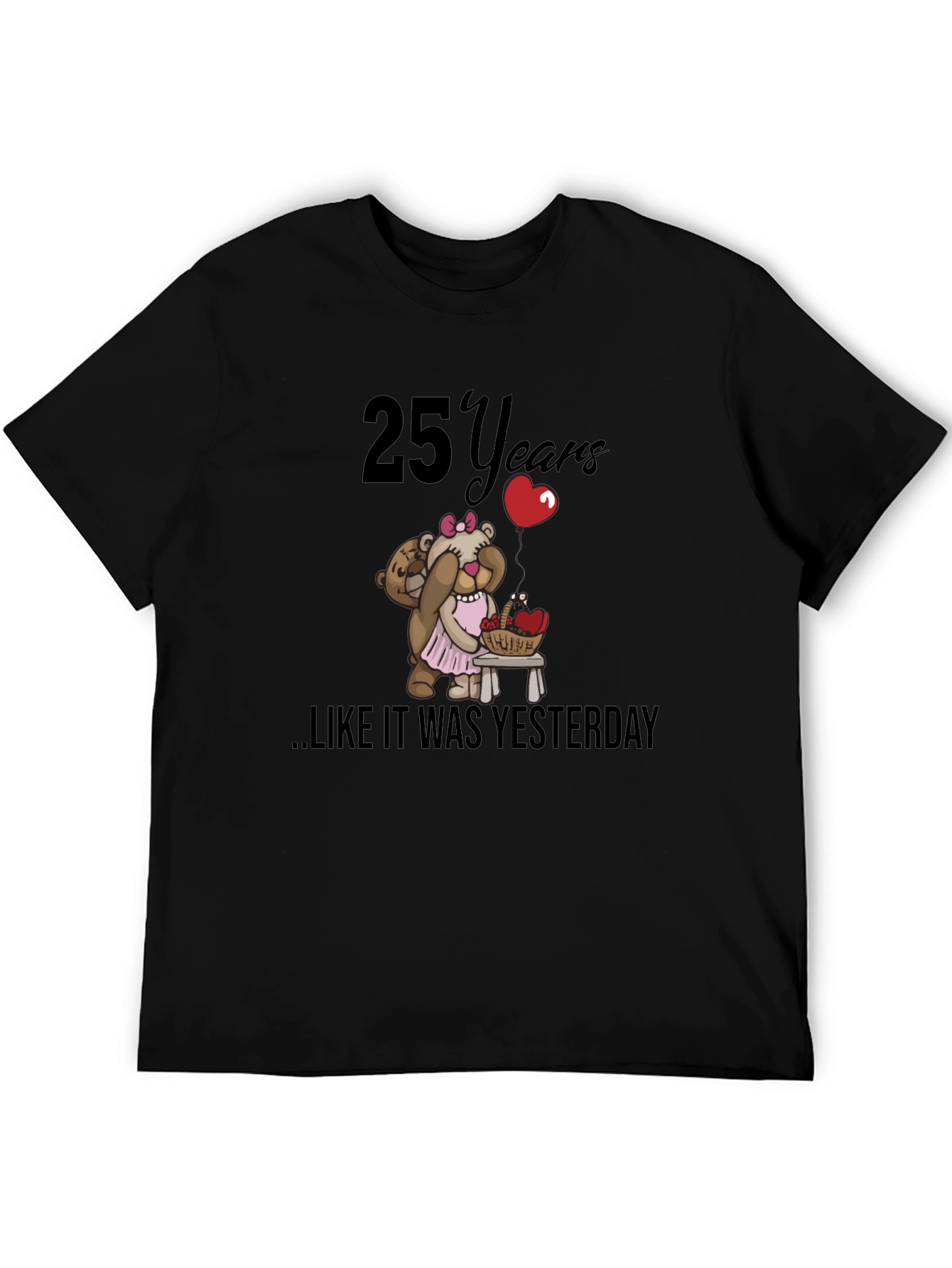 Black 25th Anniversary Teddy Bear T-Shirt view 5