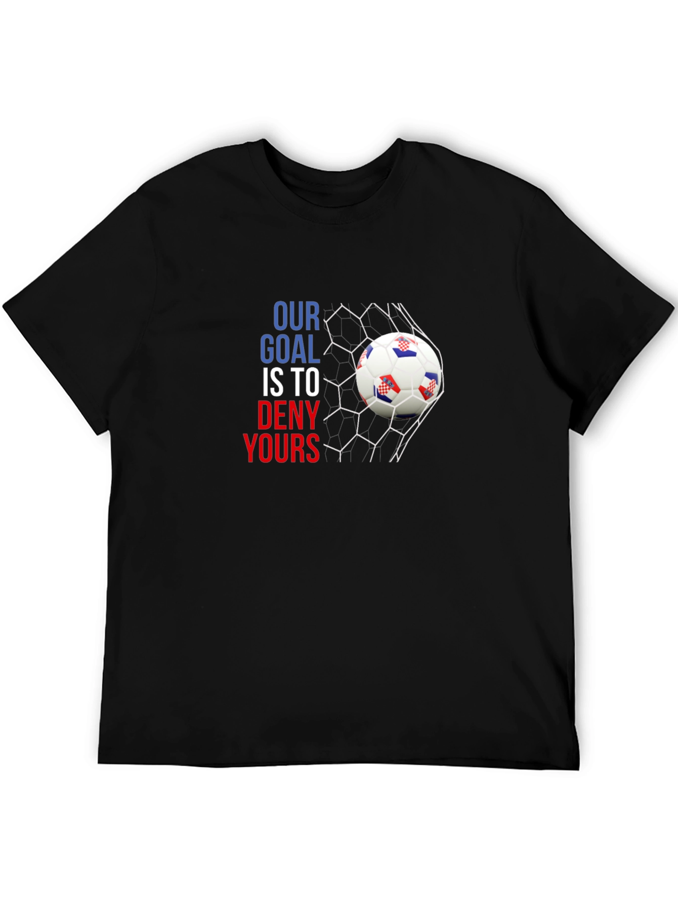 Black Croatian Soccer Goal T-Shirt view 5
