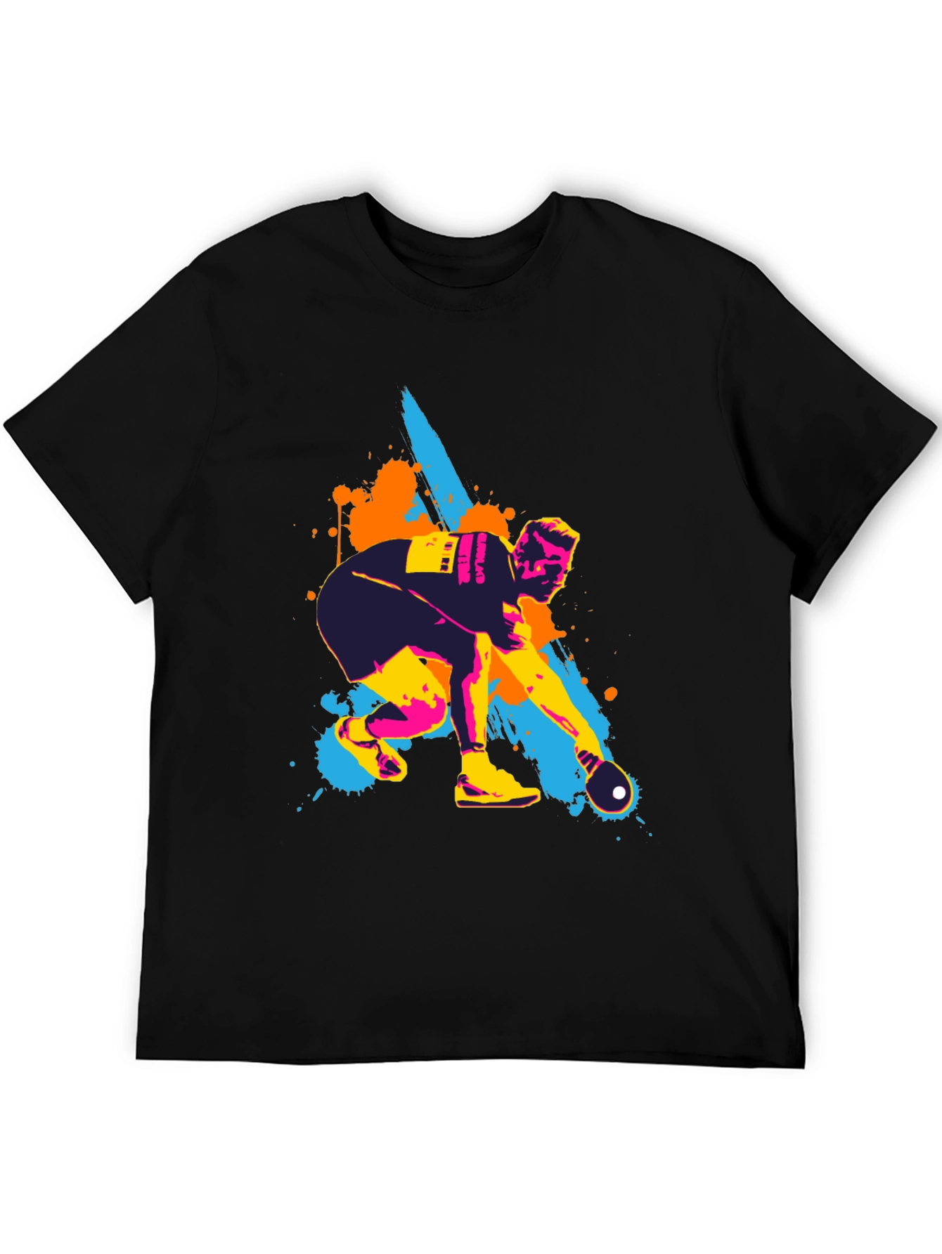 Black Artistic Bowling T-Shirt for Men view 5