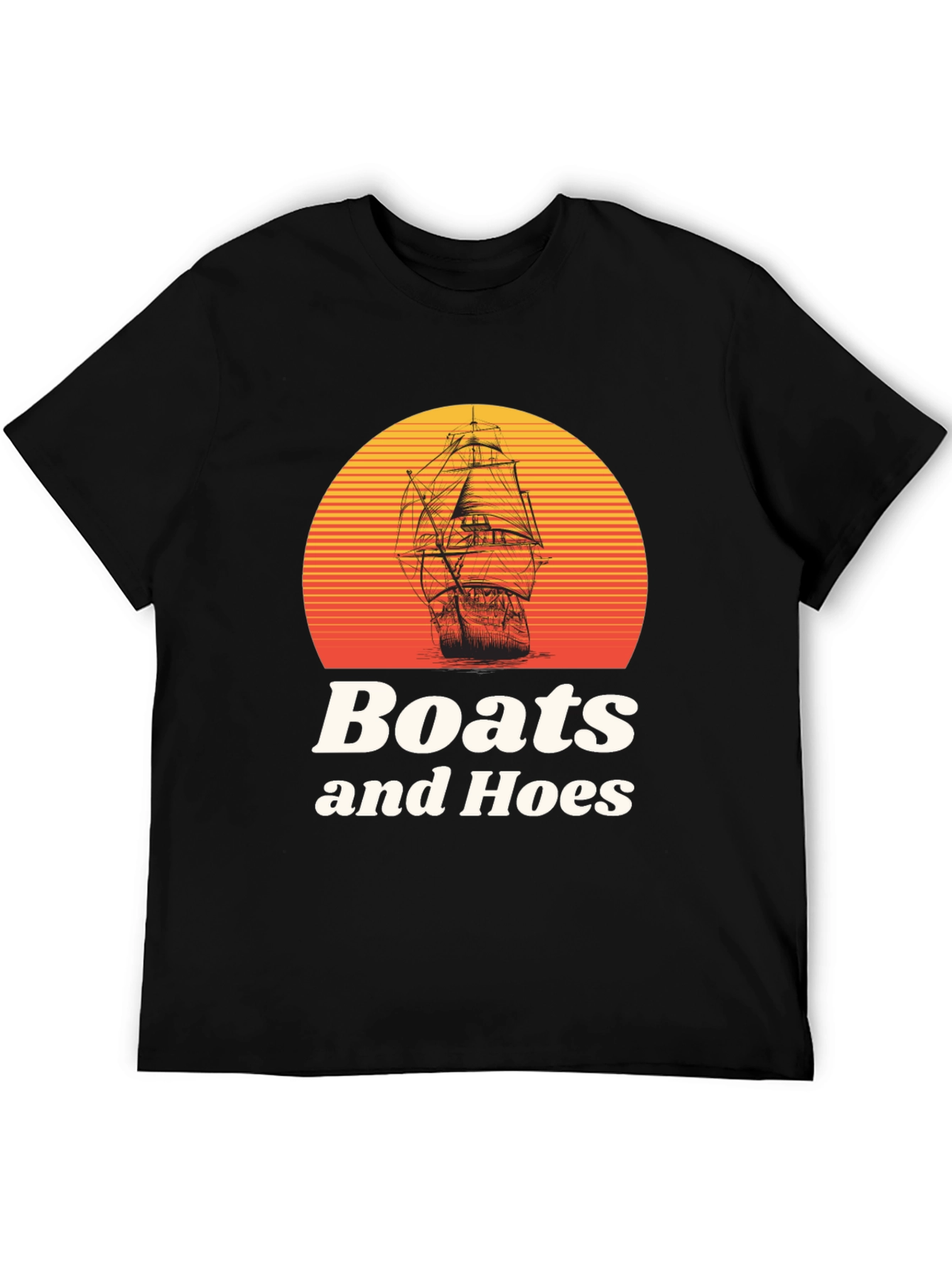 Black Boats and Hoes Graphic T-Shirt view 5
