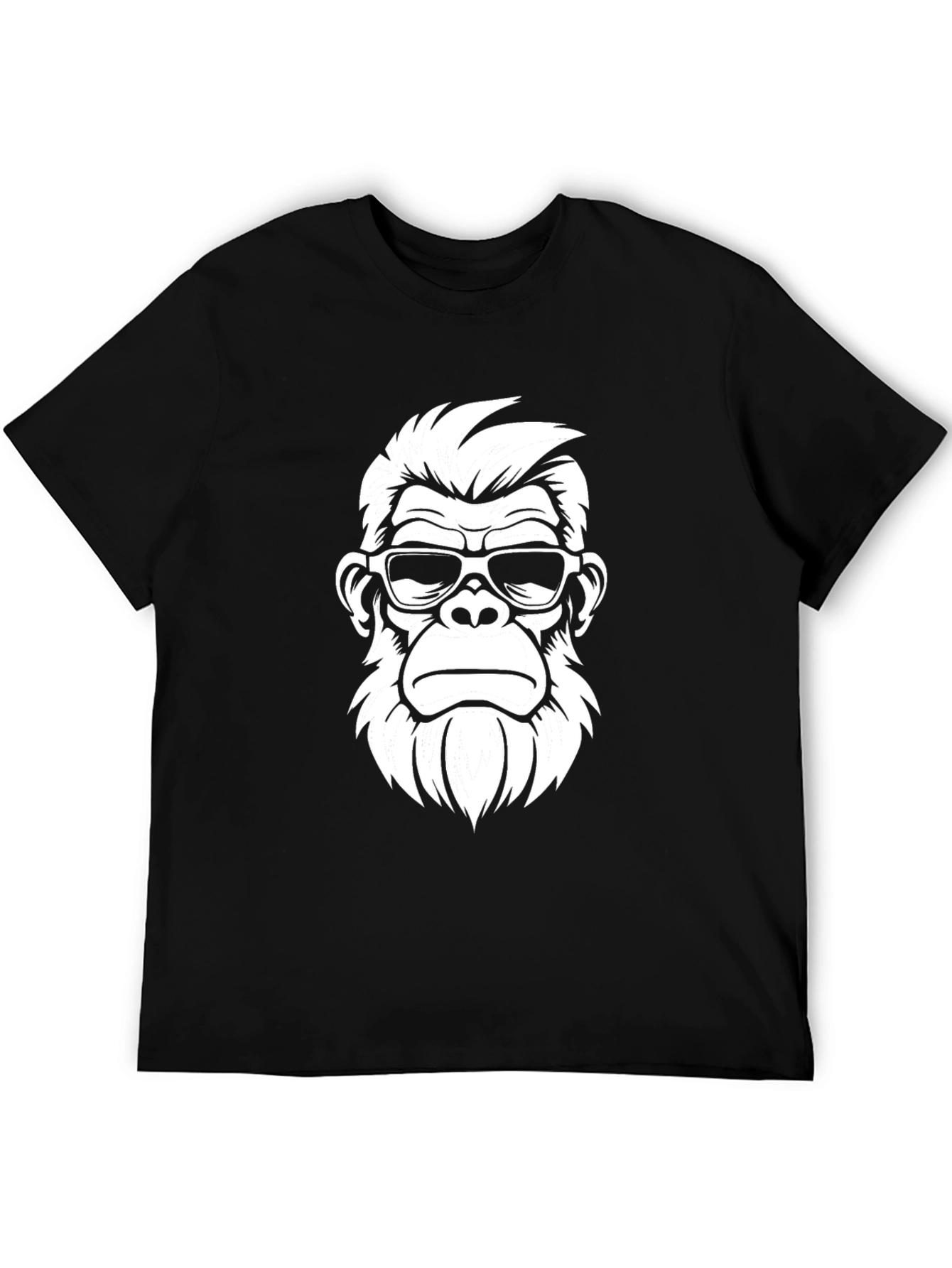 Black Cool Ape Graphic Tee - Black Cotton T-Shirt view 5
