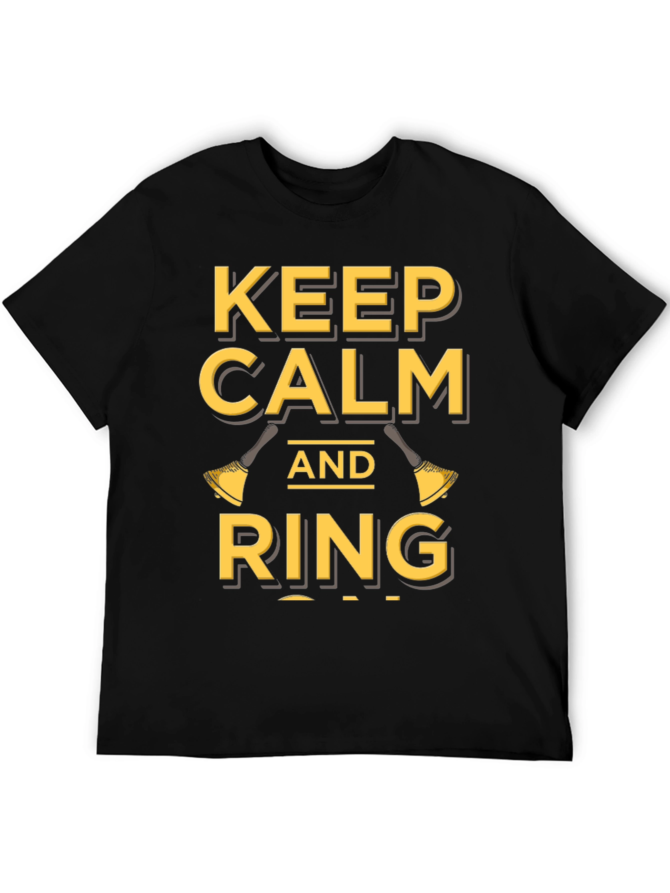 Black Keep Calm and Ring Black T-Shirt view 5
