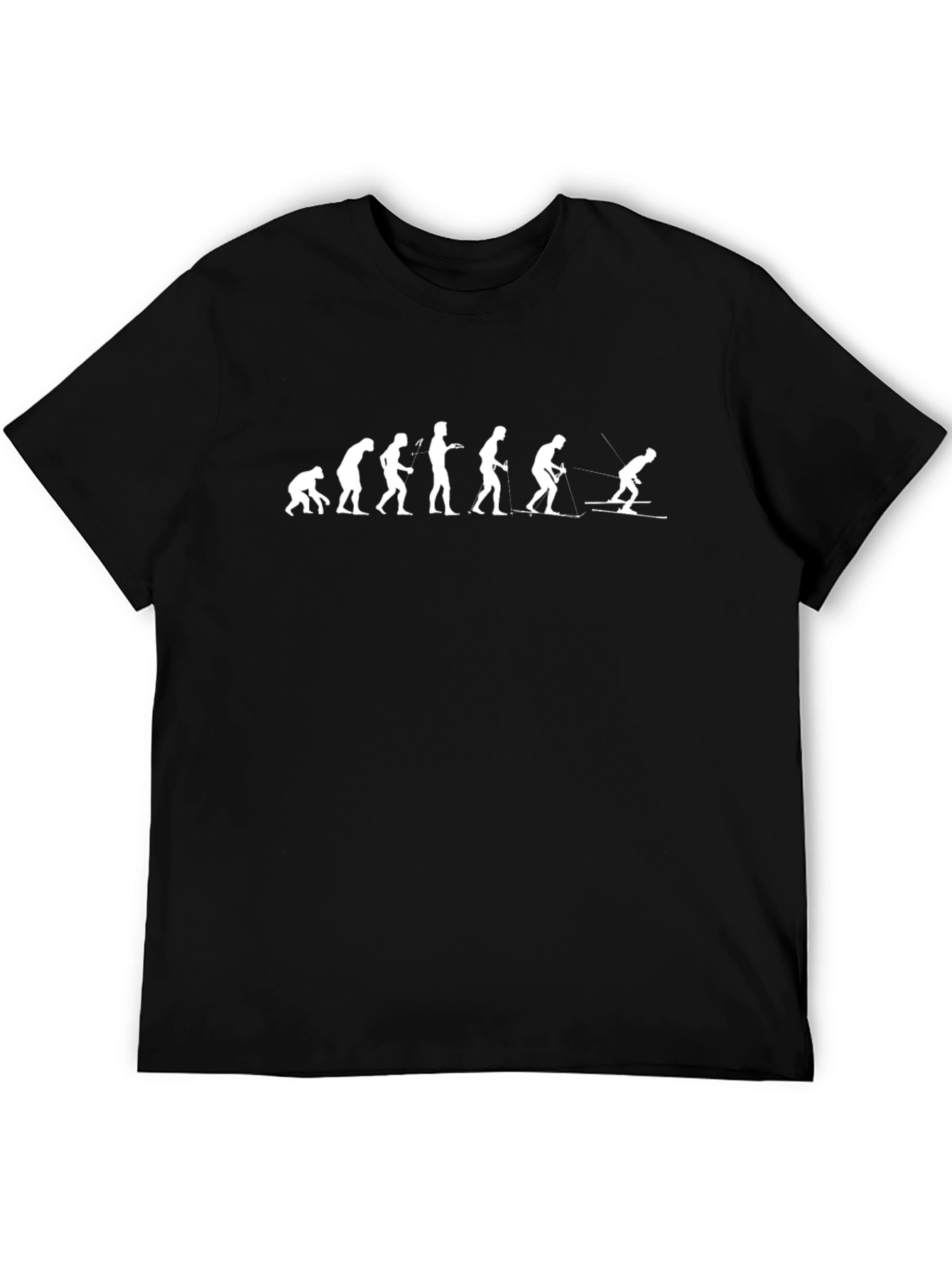 Black Evolution of Skiing T-Shirt view 5