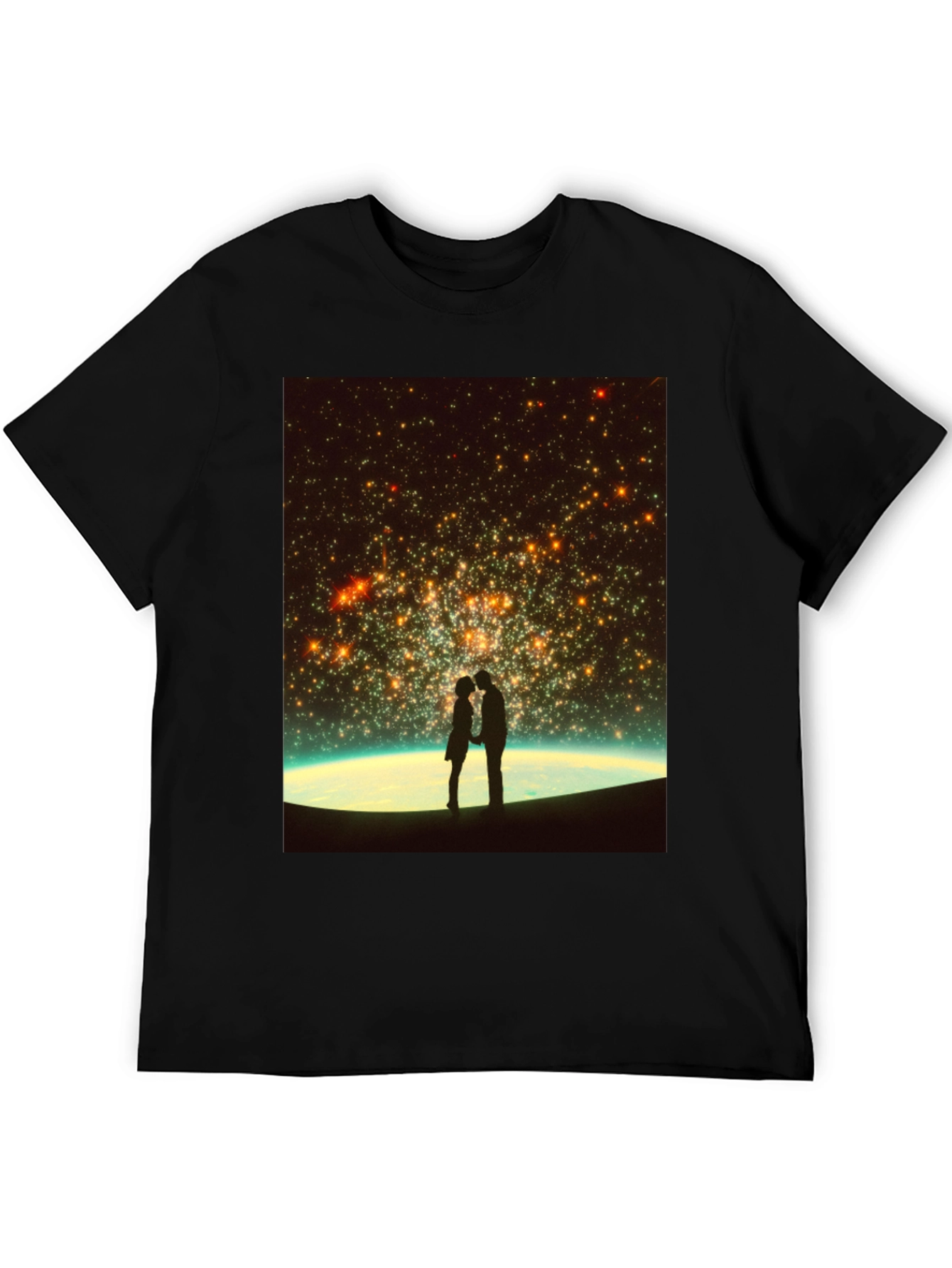 Black Romantic Stargaze T-Shirt - Unisex Black Tee view 5