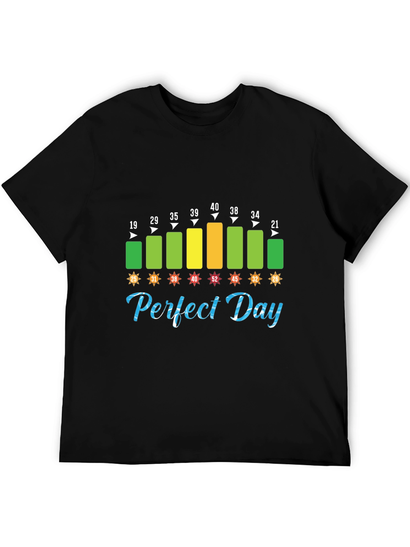 Black Perfect Day Temperature T-Shirt view 5