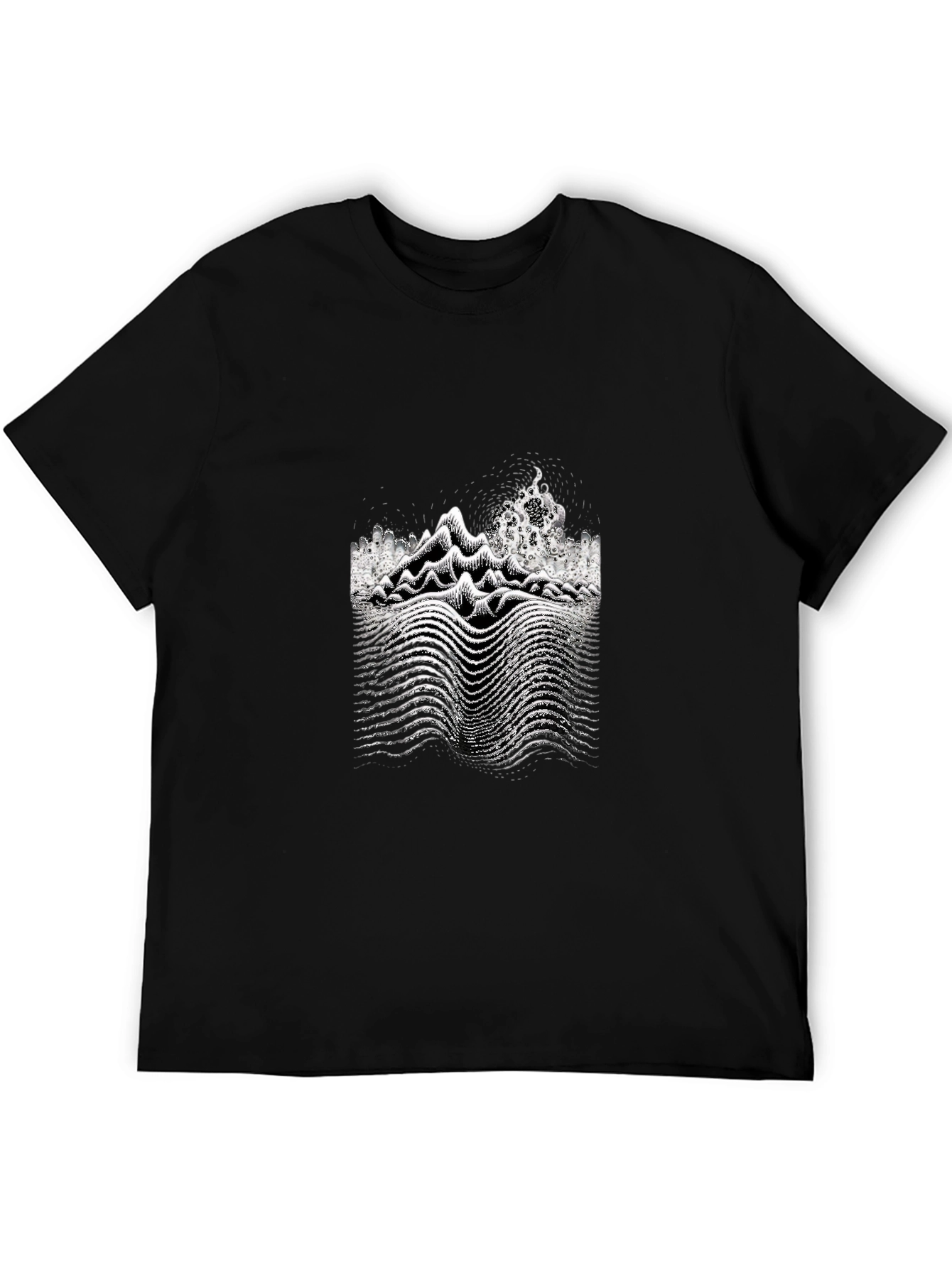Black Unique Graphic Print Black T-Shirt view 5