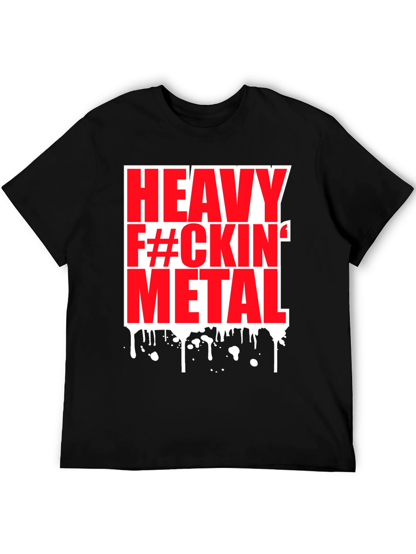 Black Heavy Metal Graphic Tee - Black Cotton T-Shirt view 5