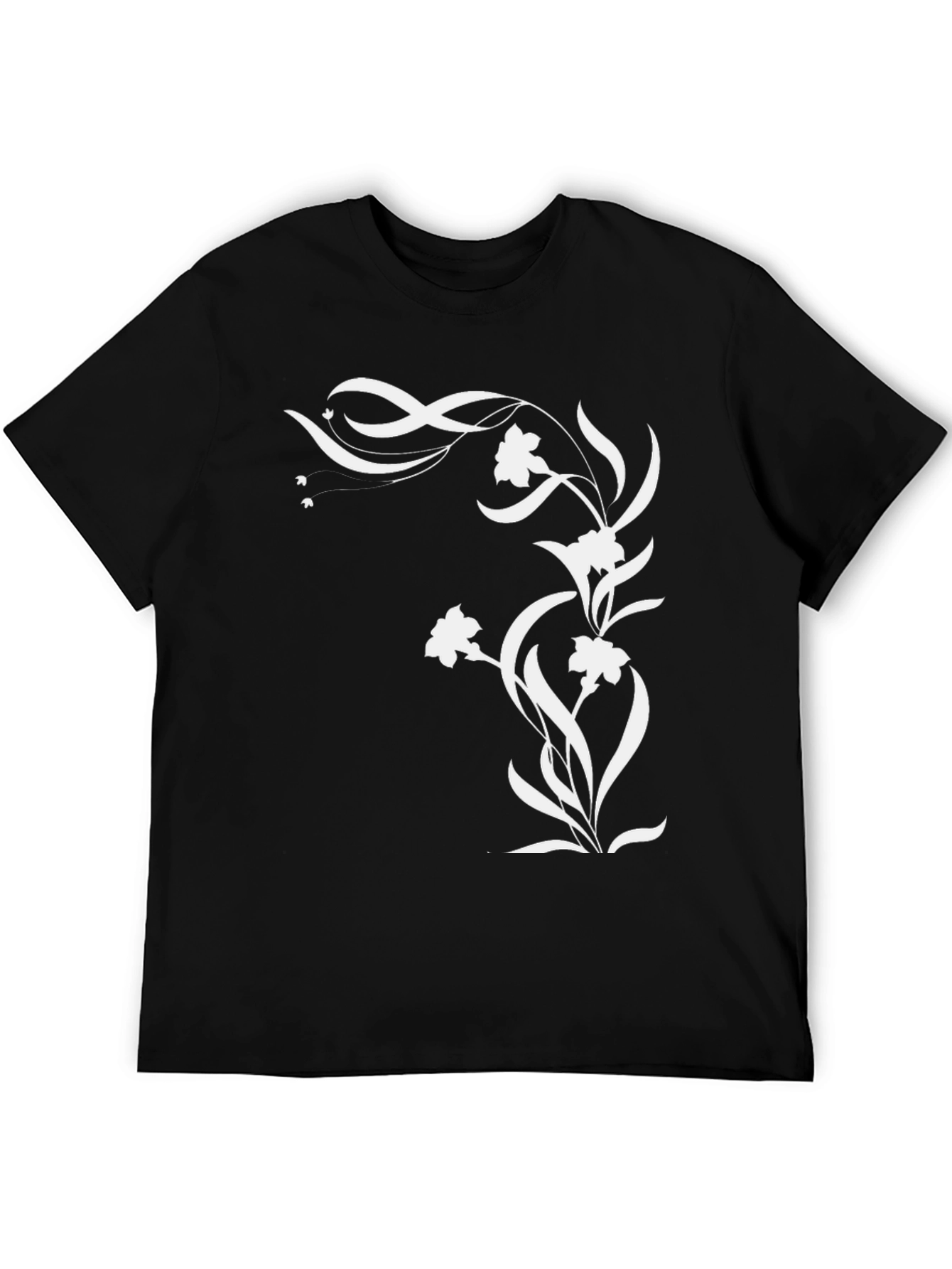 Floral Graphic Black T-Shirt - Stylish Men's Tee - 5