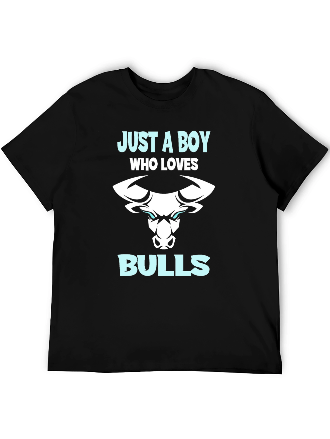 Black Just A Boy Who Loves Bulls T-Shirt view 5
