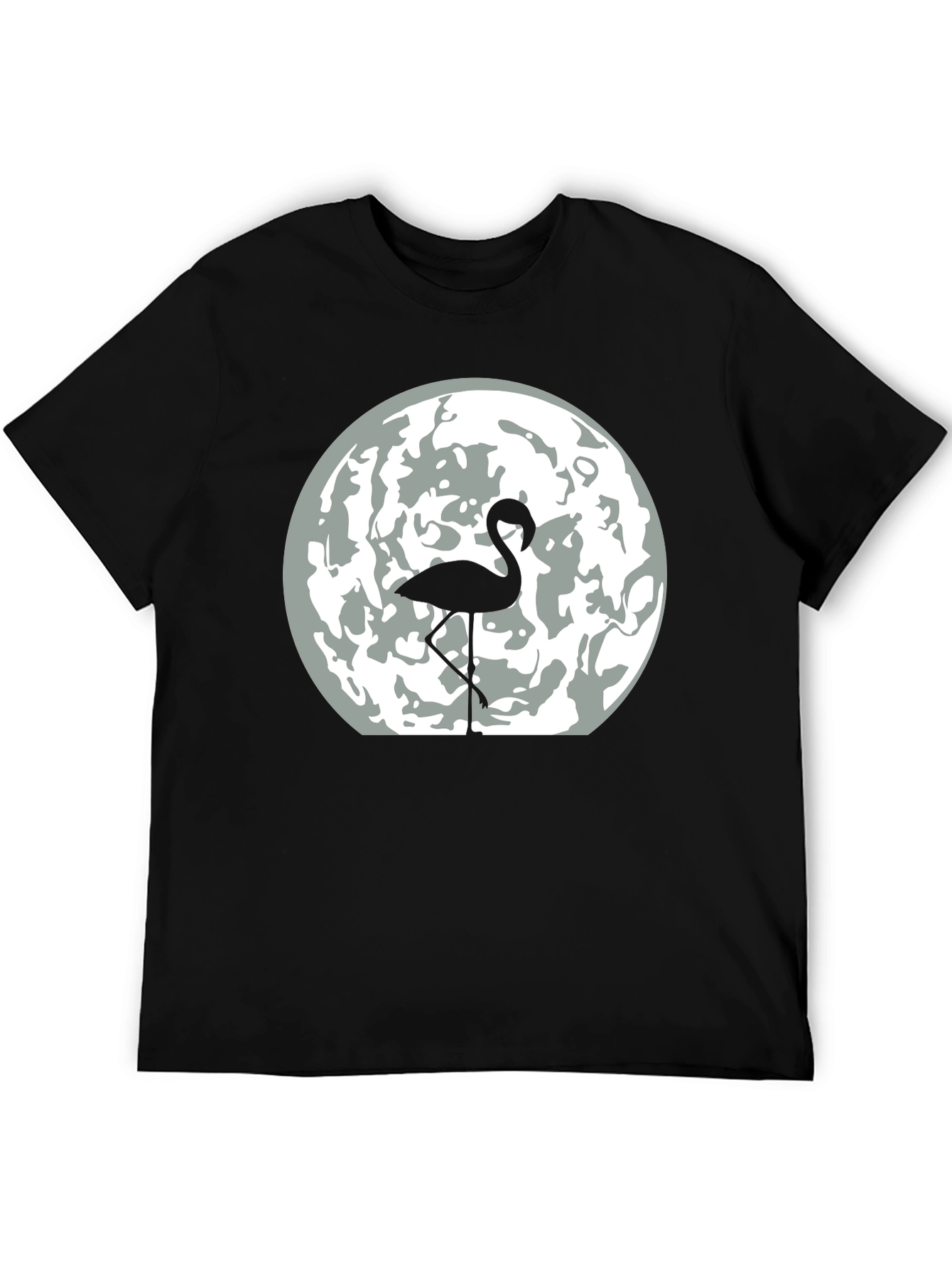 Black Flamingo Moon Graphic Tee - Men's Black T-Shirt view 5
