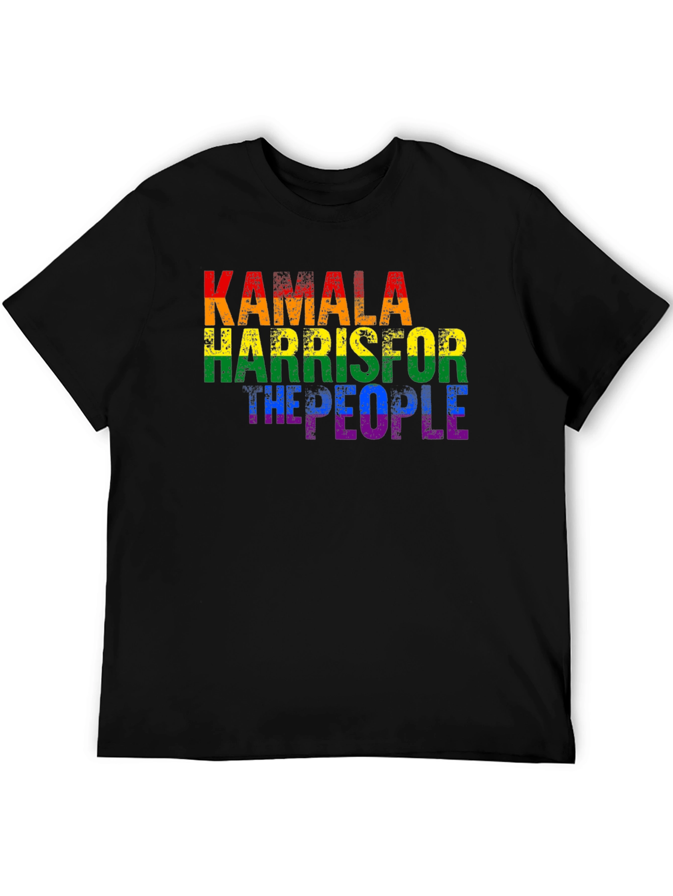 Black Kamala Harris For The People LGBT Pride T-Shirt view 5