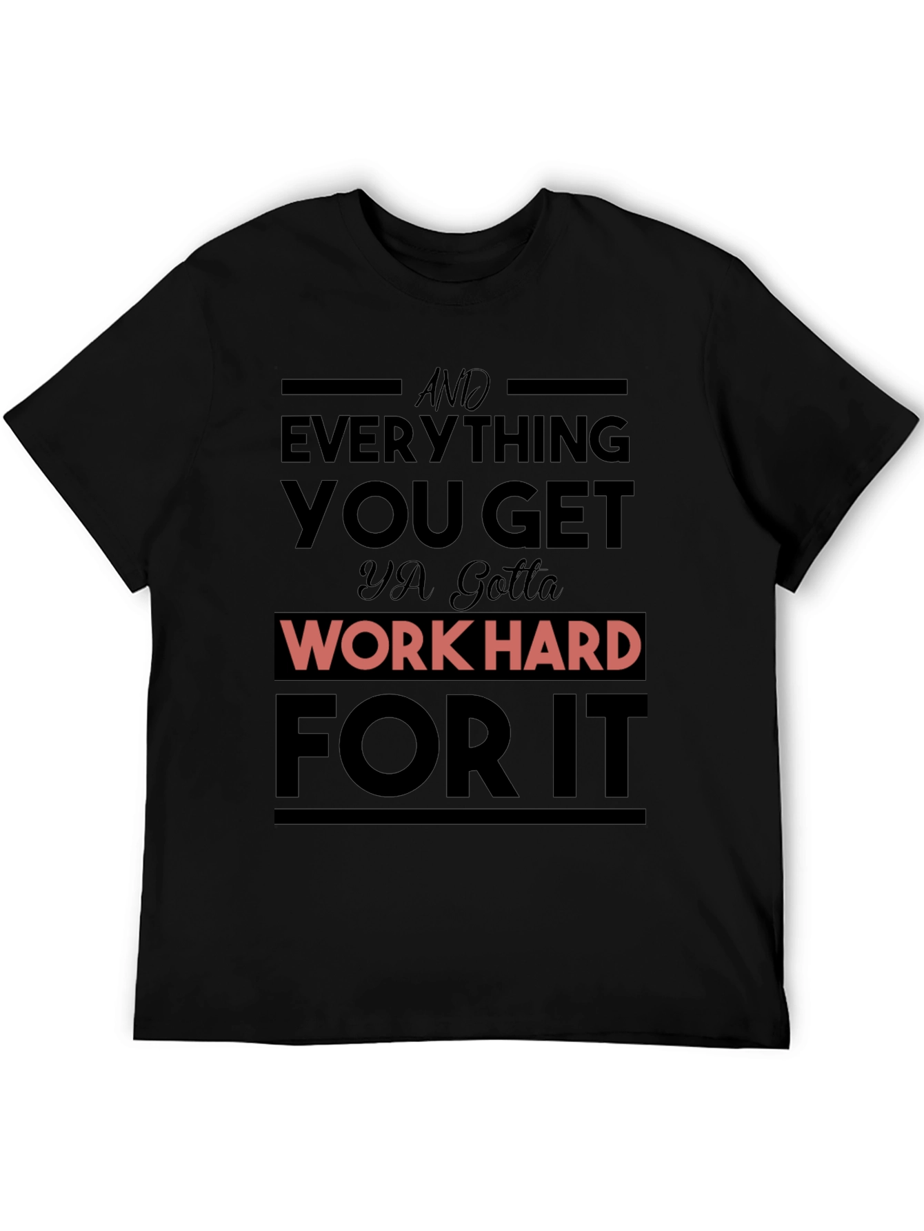 Black Work Hard Graphic T-Shirt view 5
